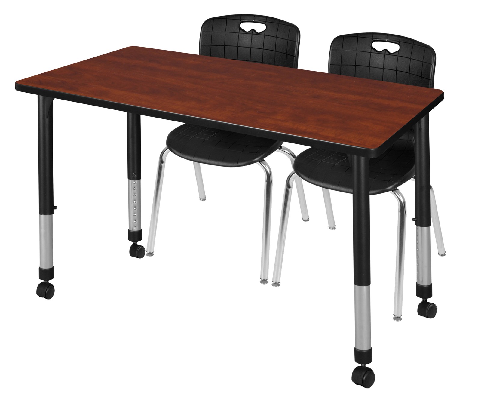 Regency Kee 48 x 24 in. Mobile Adjustable Classroom Table & 2 Andy 18 in. Stack