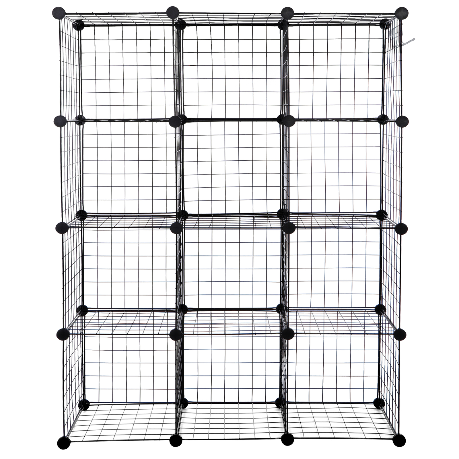 12 Cube Wire Cube Shelving Rack Organizer Bookshelf Shelving Storage Metal Black