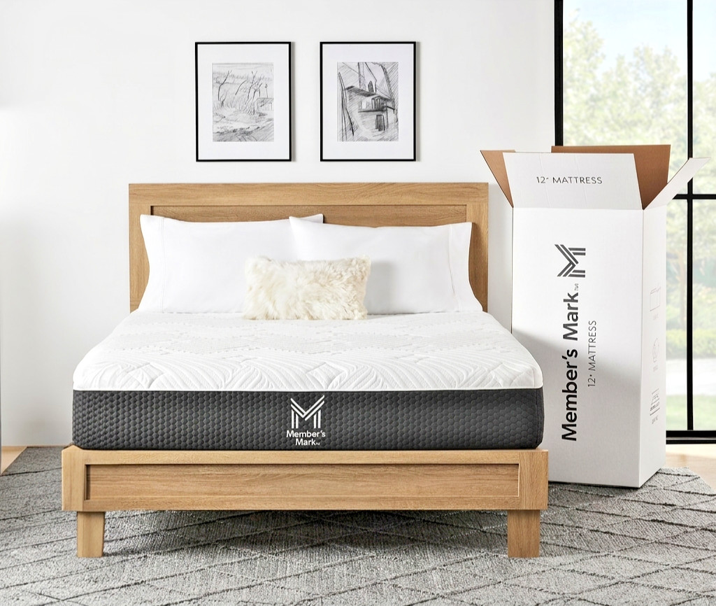 MEMBER’S MARK Hotel Premier Memory Foam Queen Mattress Medium/Firm White!