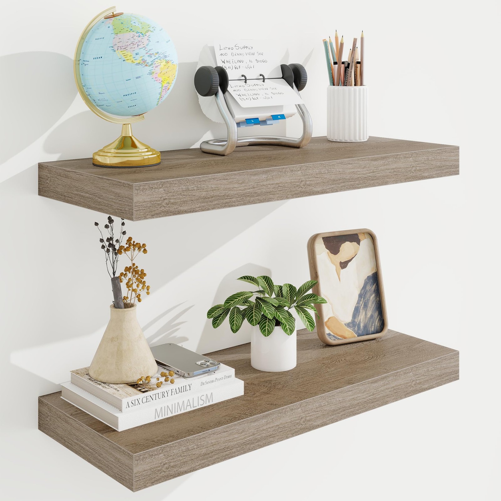 Marsmiles 24In Floating Shelves For Wall 24W X 9.25D X 1.25H 2 Pack Long Wall