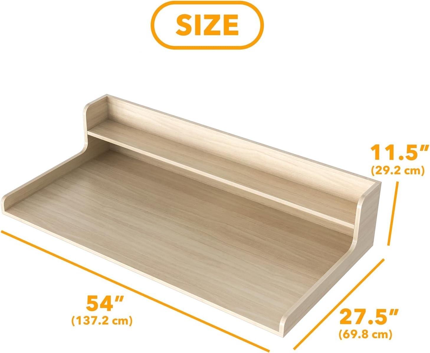SpaceAid Washer Dryer Countertop with 2-Tier Shelf 54″ Width x 27.5″ Depth (Oak)