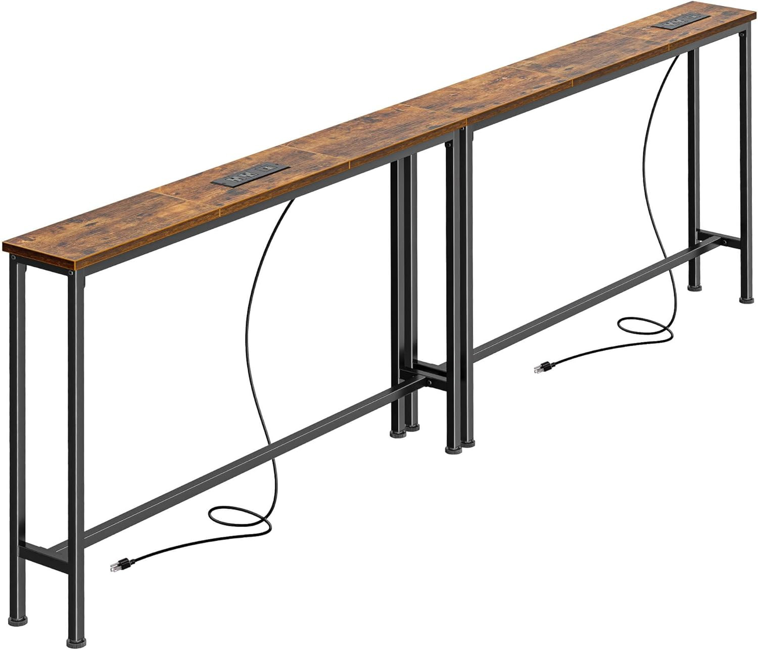 78.8 Inch Narrow behind Couch Table with 2 Charging Stations | 2 AC Outlets with