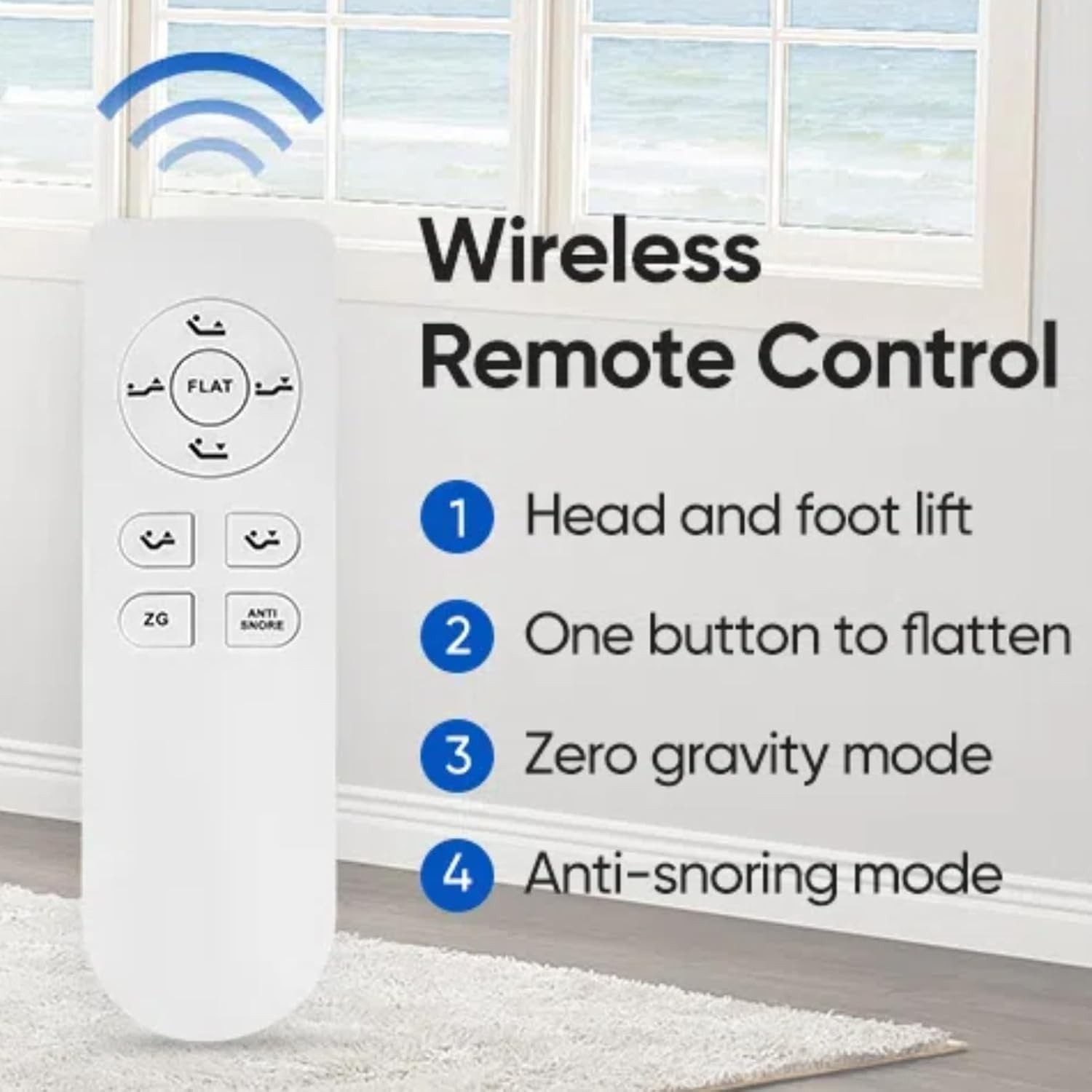 Adjustable Bed Frame Wireless Remote Electric Massage Full Queen King TXL Size