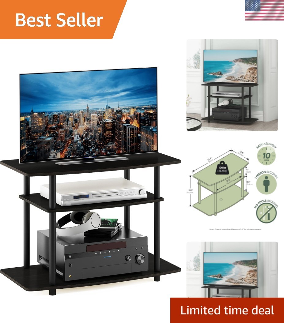 Turn-N-Tube No Tools 3-Tier Entertainment Center TV Stand for TV up to 32 Inc…