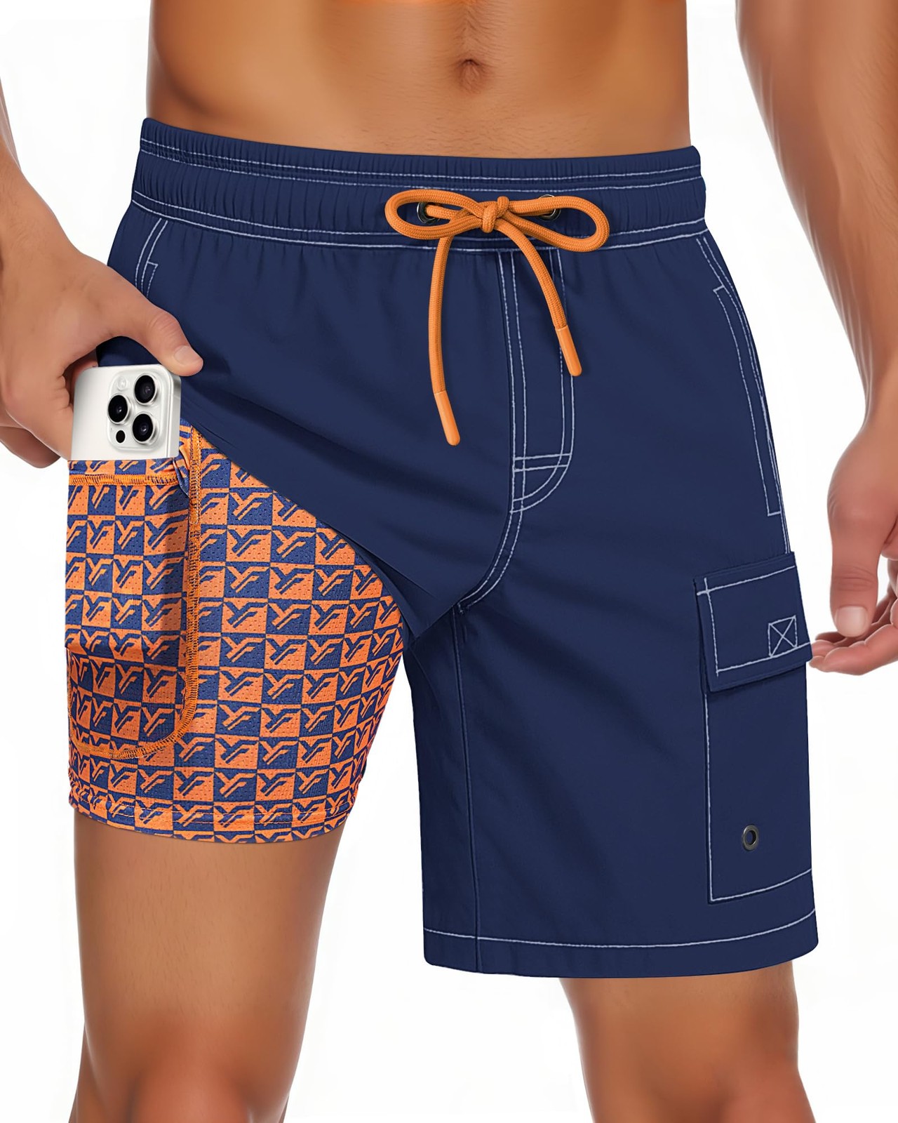 Yufawow 7 Inch Men Swim Trunks Mid-Thigh Compression Liner Board Short Best