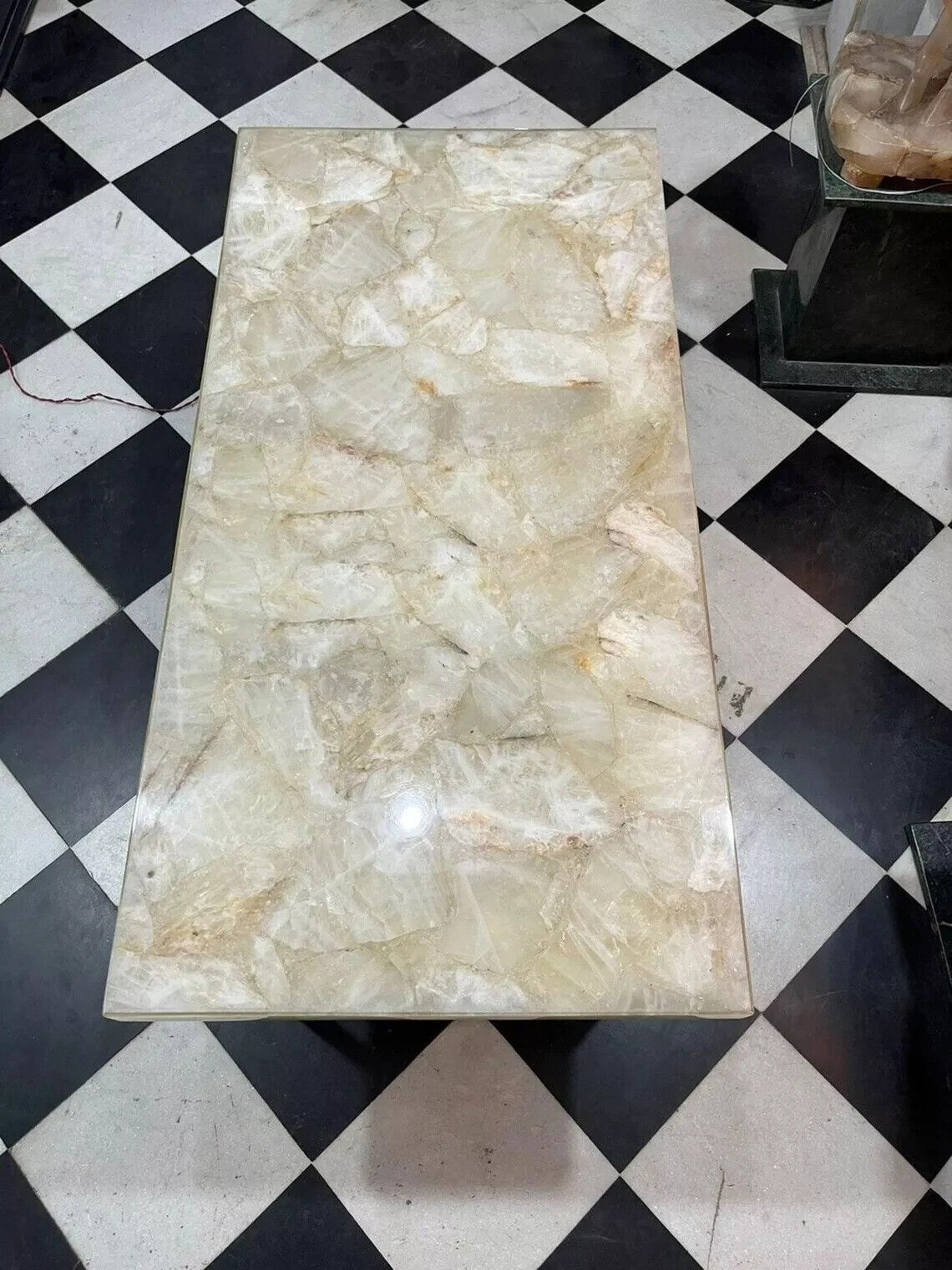 White Quartz Coffee Table Top | Quartz Stone Center Table Top | Home Decor