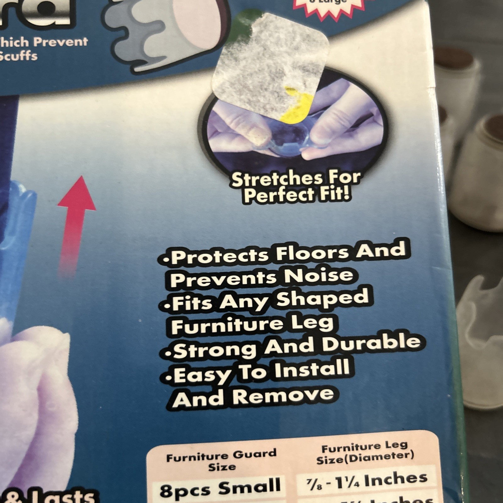 Furniture Guard Feet Protectors Plastic With Felt 16 Total 8 Big 8 Small