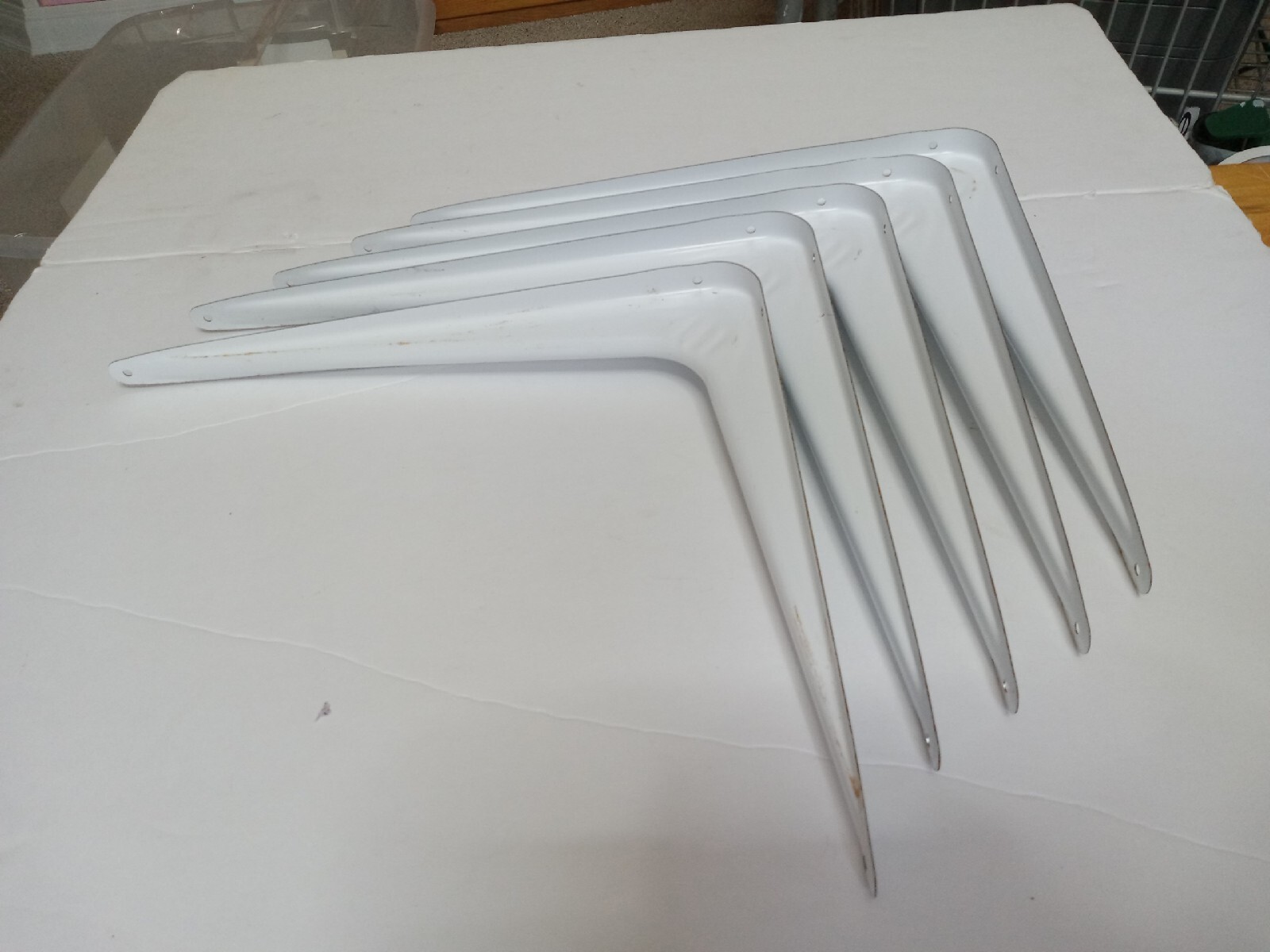 (5) National 12 In. D. x 14 In. H. White Steel Shelf Brackets N245779