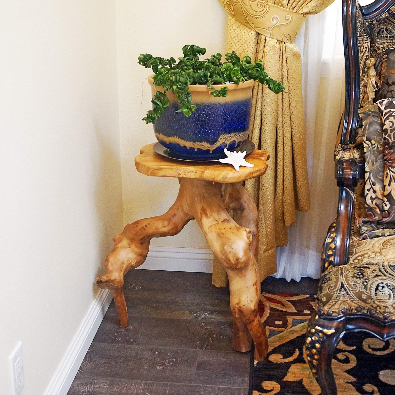 Tree Stump Side Table Live Edge Stool Natural Edge Wood Side Table Accent Table
