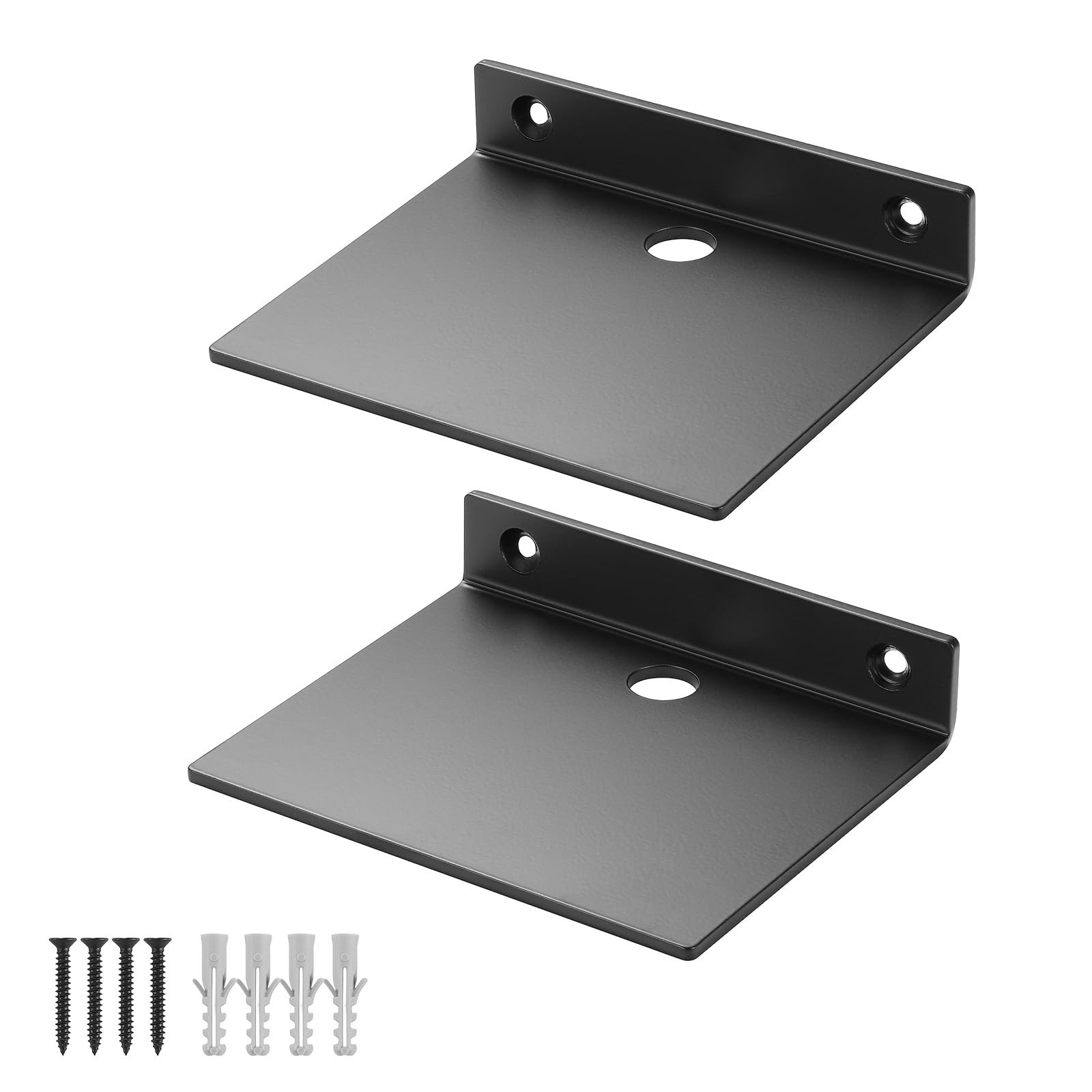 YUjieSTC Small Wall Shelf,3.0mm Aluminum Alloy 5 inch black, Black
