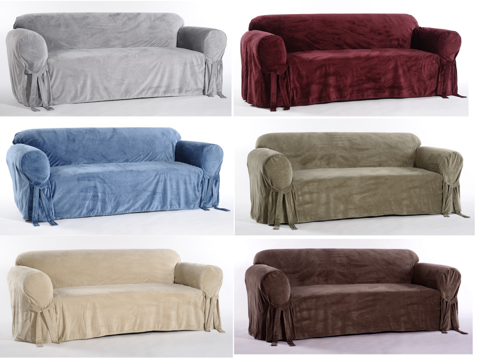 Microfiber Plush Velvet Sofa Loveseat Arm Chair Covers Slipcover Soft Durable