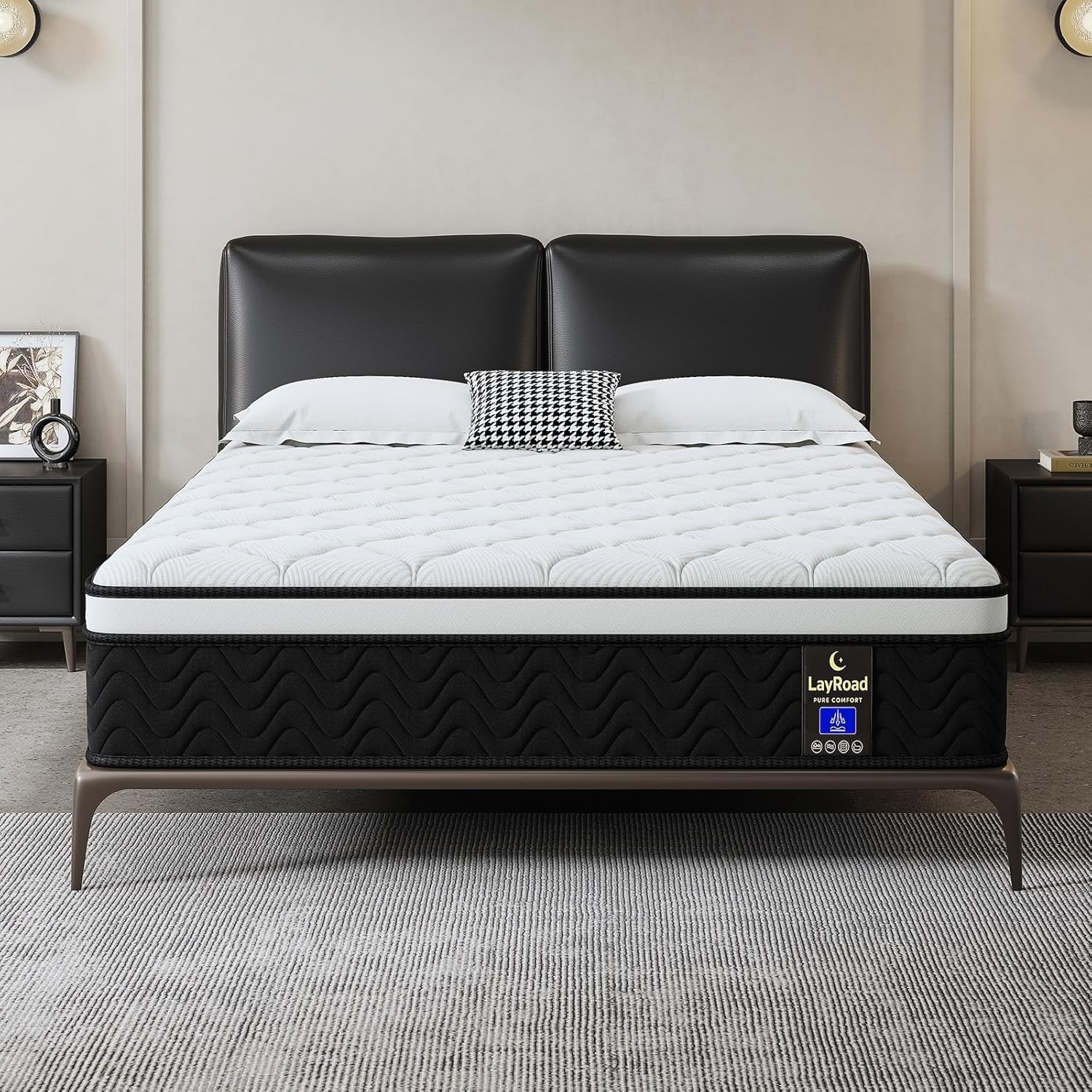 Full 14-Inch Hybrid Mattress with Gel Memory Foam & Pocket Springs, Medium Firm,