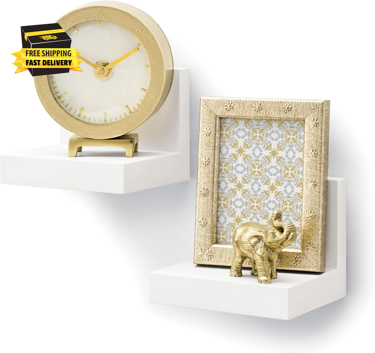 Command Display Ledges, Holds up to 2 Lb, Quartz, 2 Ledges with 8 Medium Strips,