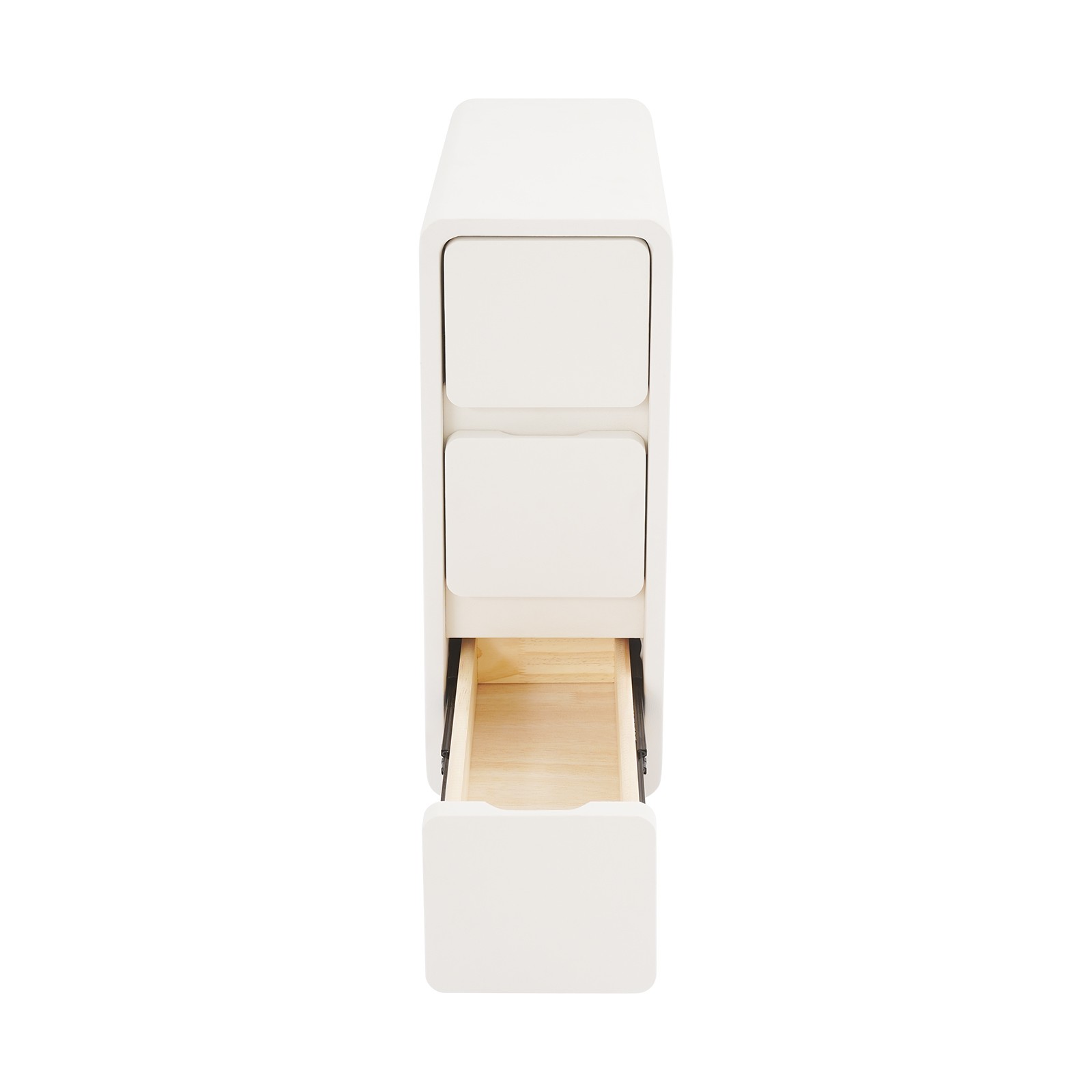 Nightstand Small Narrow Nightstand 3 Drawers Bedside Table (15.75*7.87*22.83 in)