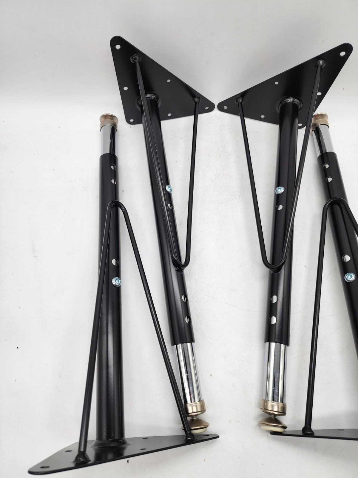 Adjustable Activity Table Legs 11024-BK Standard Swivel Black Set of 4 w/Hardwar