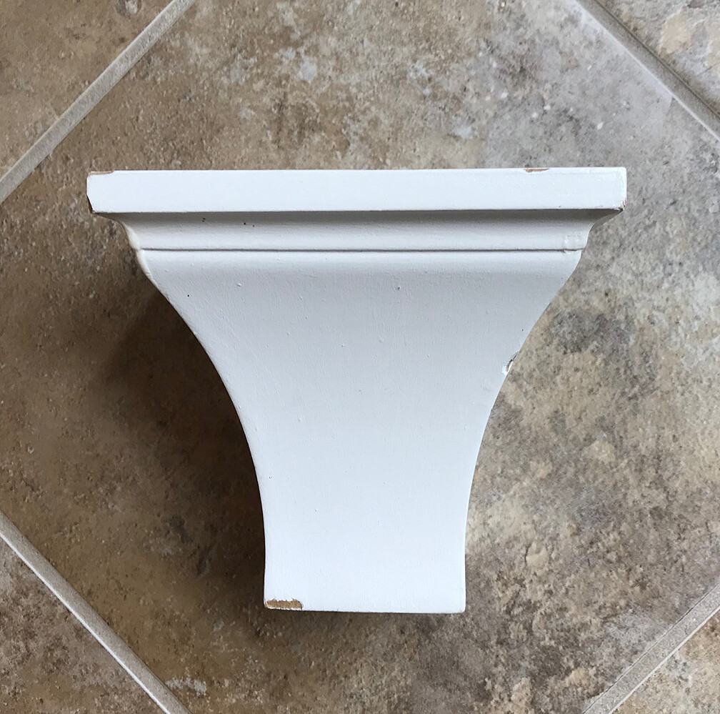 6″ x 4.75″ x 5.5″ Off White Distressed Crown Molding Wood Composite Wall Shelf