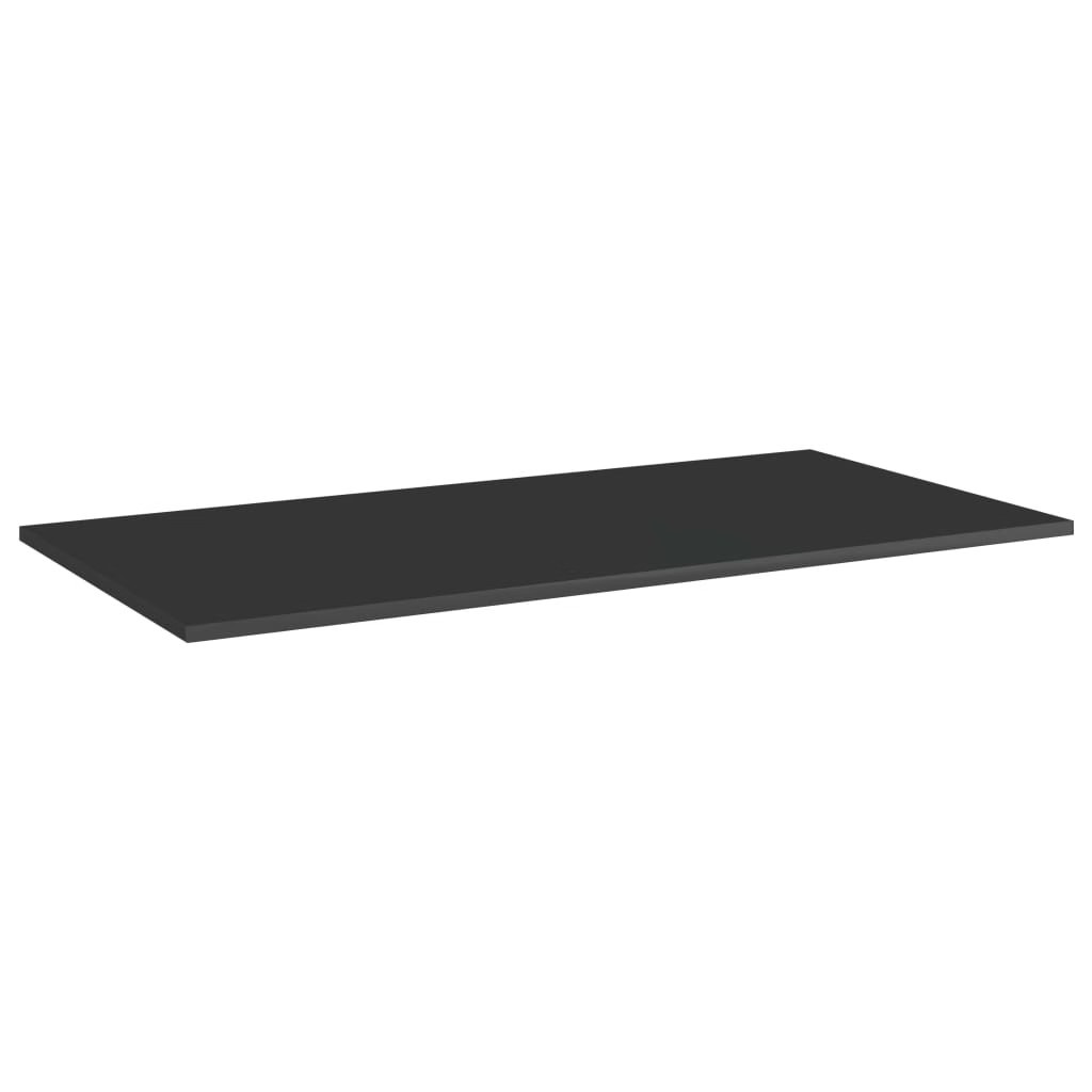Bookshelf Boards 8 pcs High Gloss Black 31.5″x11.8″x0.6″ Engineered Wood