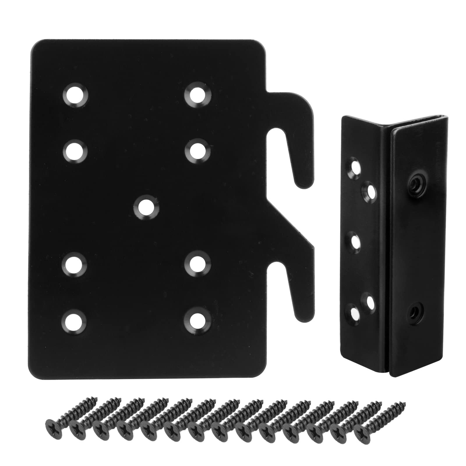 Bed Rail Hook Bracket Plates and Double Hook Slot Set, 5″ x 4-1/4″ Plate, 2 m…