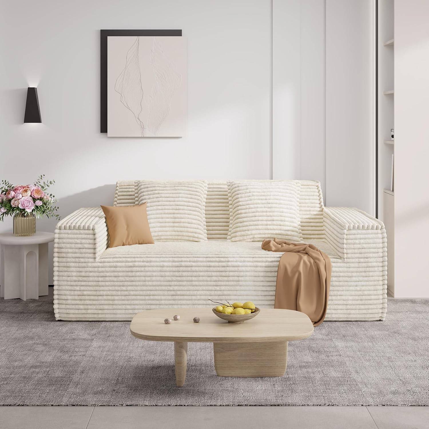 75” Cloud Loveseat Sofa No Assembly Required Comfy Deep Seat Couches 1 pcs
