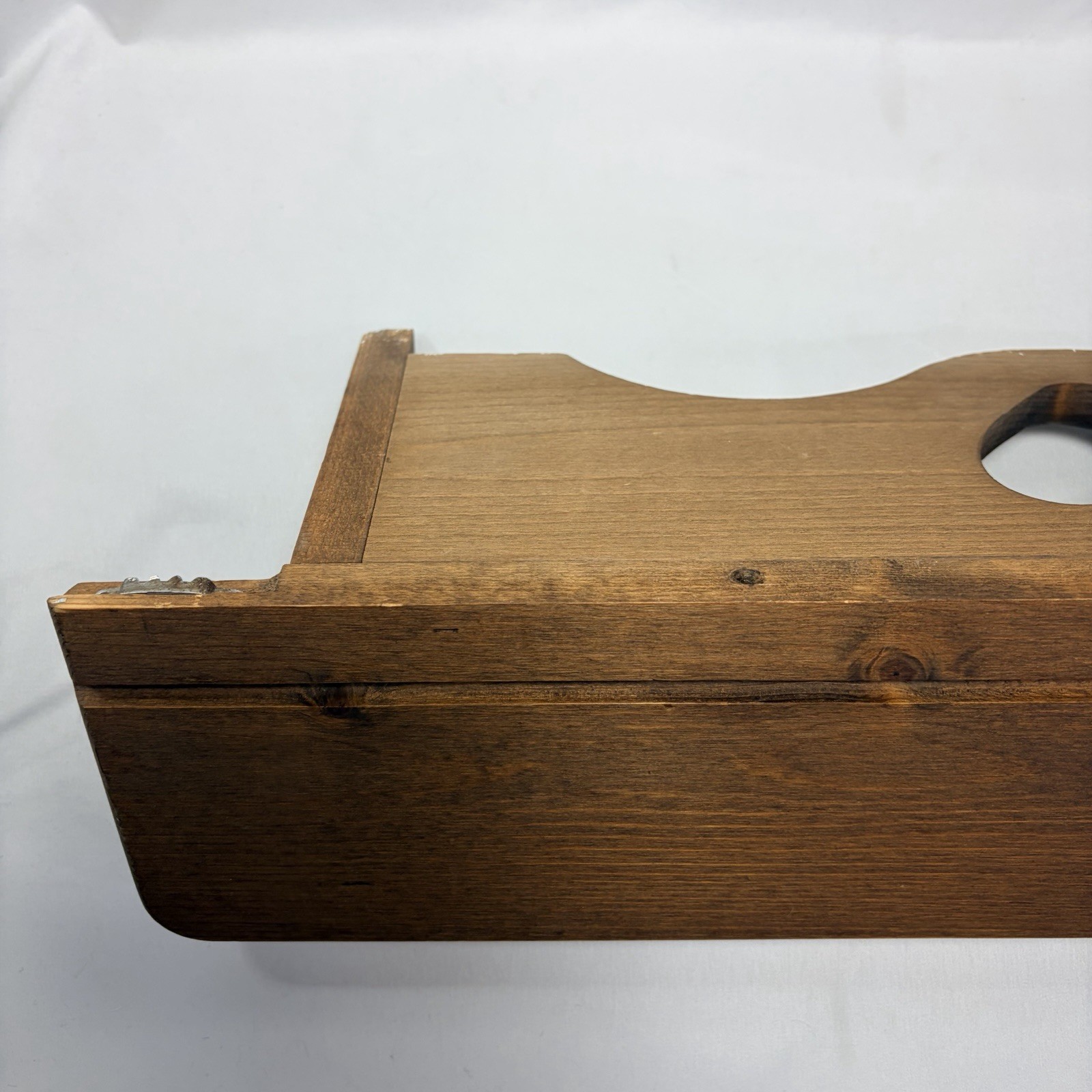 Cottage Core Dark Wooden Heart Cut Out Hanging Shelf Vintage 24”x5”