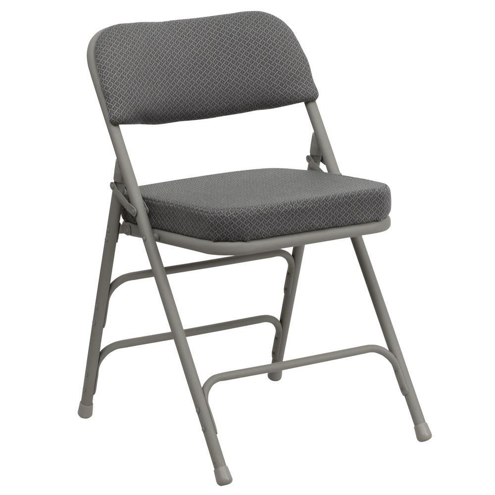 HERCULES Series Premium Curved Triple Braced & Double Hinged Gray Fabric…