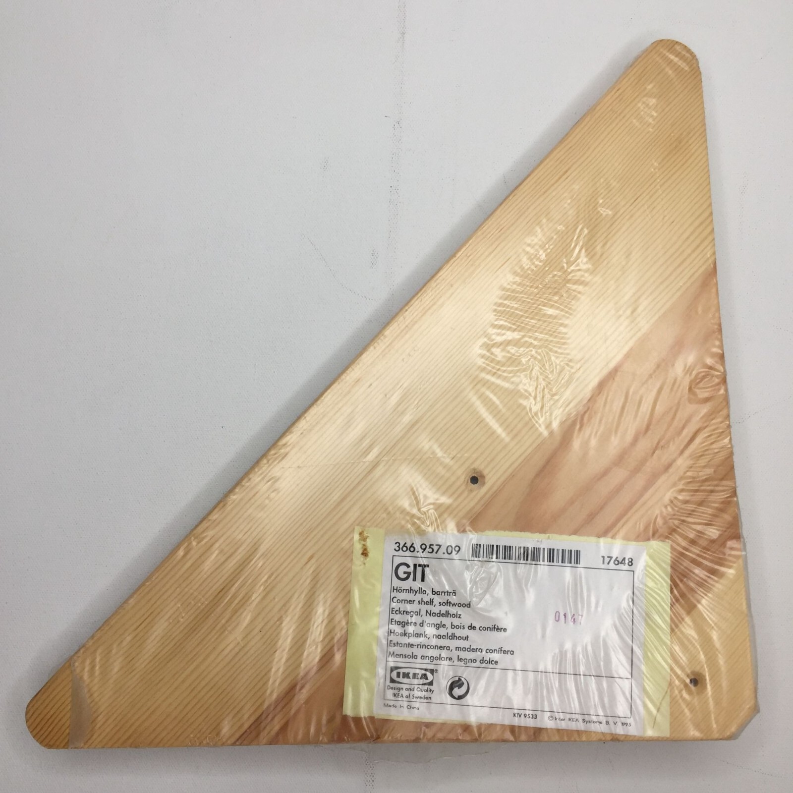 Ikea Git Corner Shelf Softwood Triangle Wall Mount Home Storage Organization