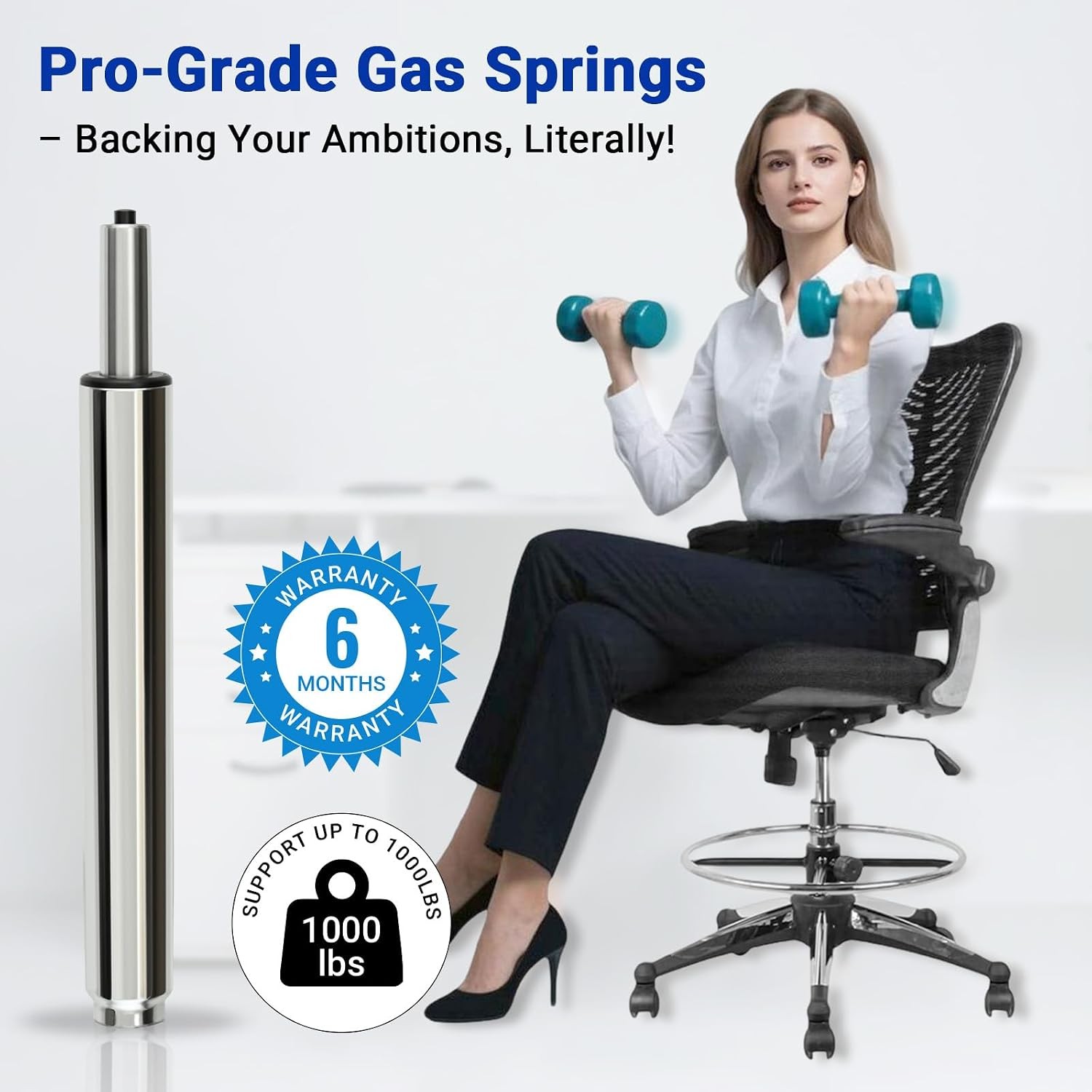 17 Inches-27 Inches Extra Long Gas Lift Cylinder Tube for Bar Stool – 10”