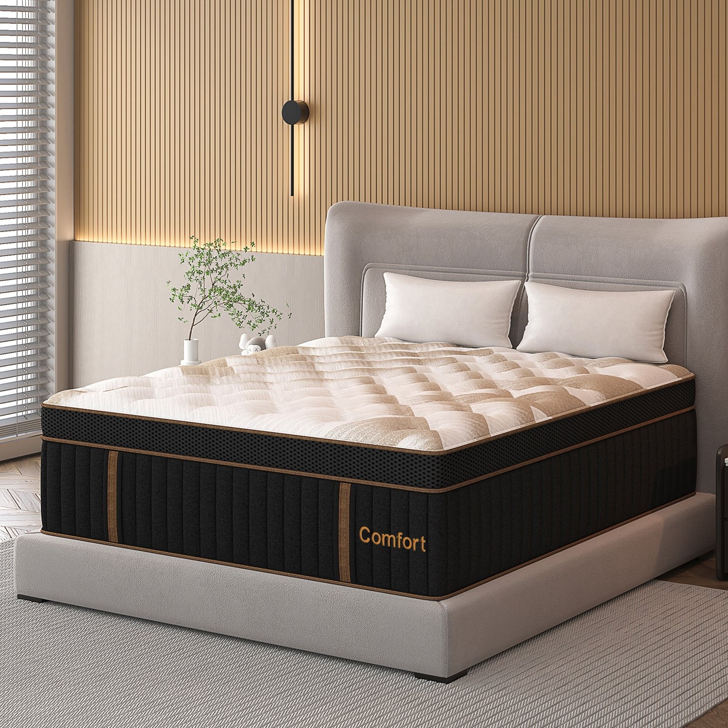 12″ 14″Twin Full Queen King Size Gel Memory Foam Spring Mattress In A Box