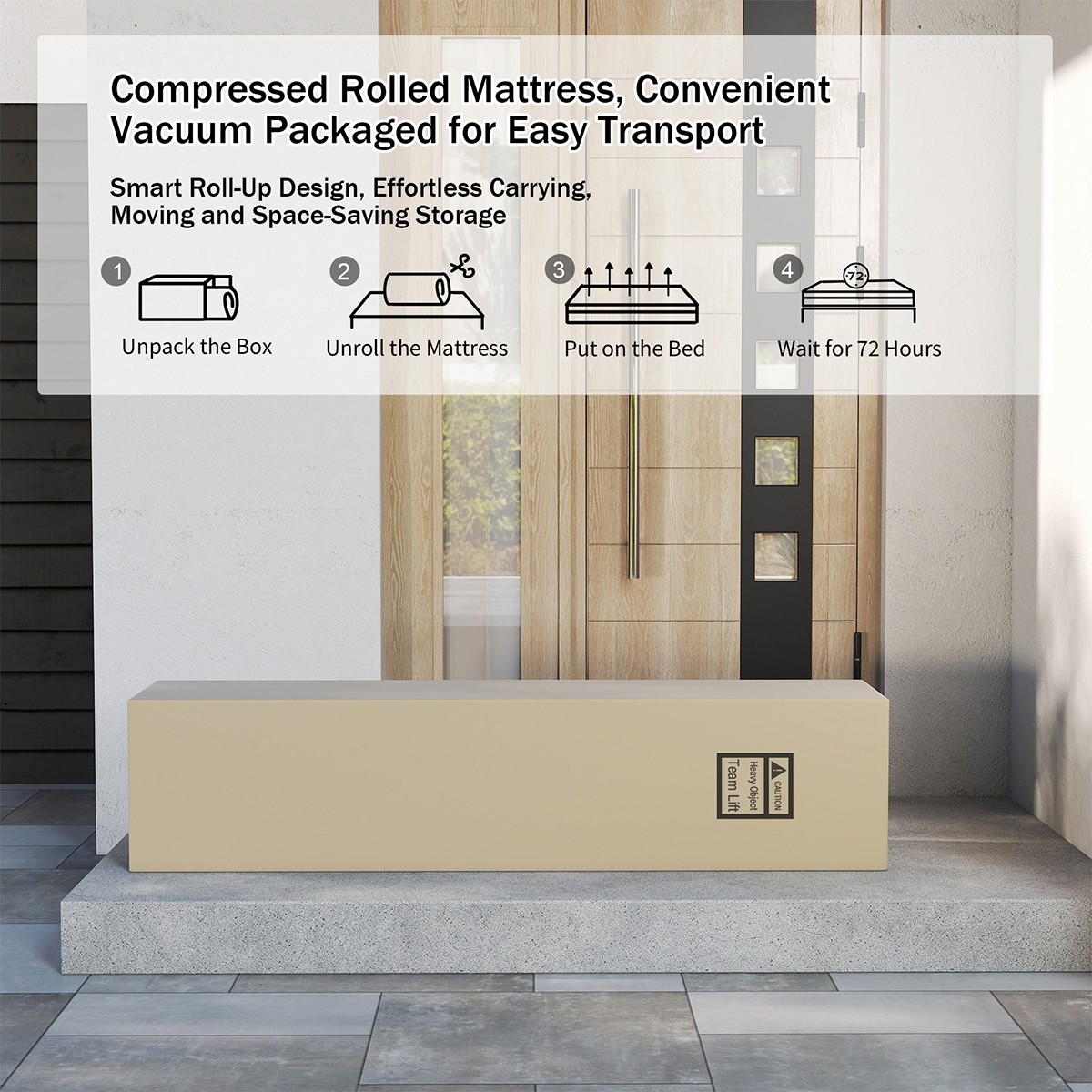 14 Inch King Size Mattress In a Box Gel Memory Foam Hybrid Spring Medium Firm