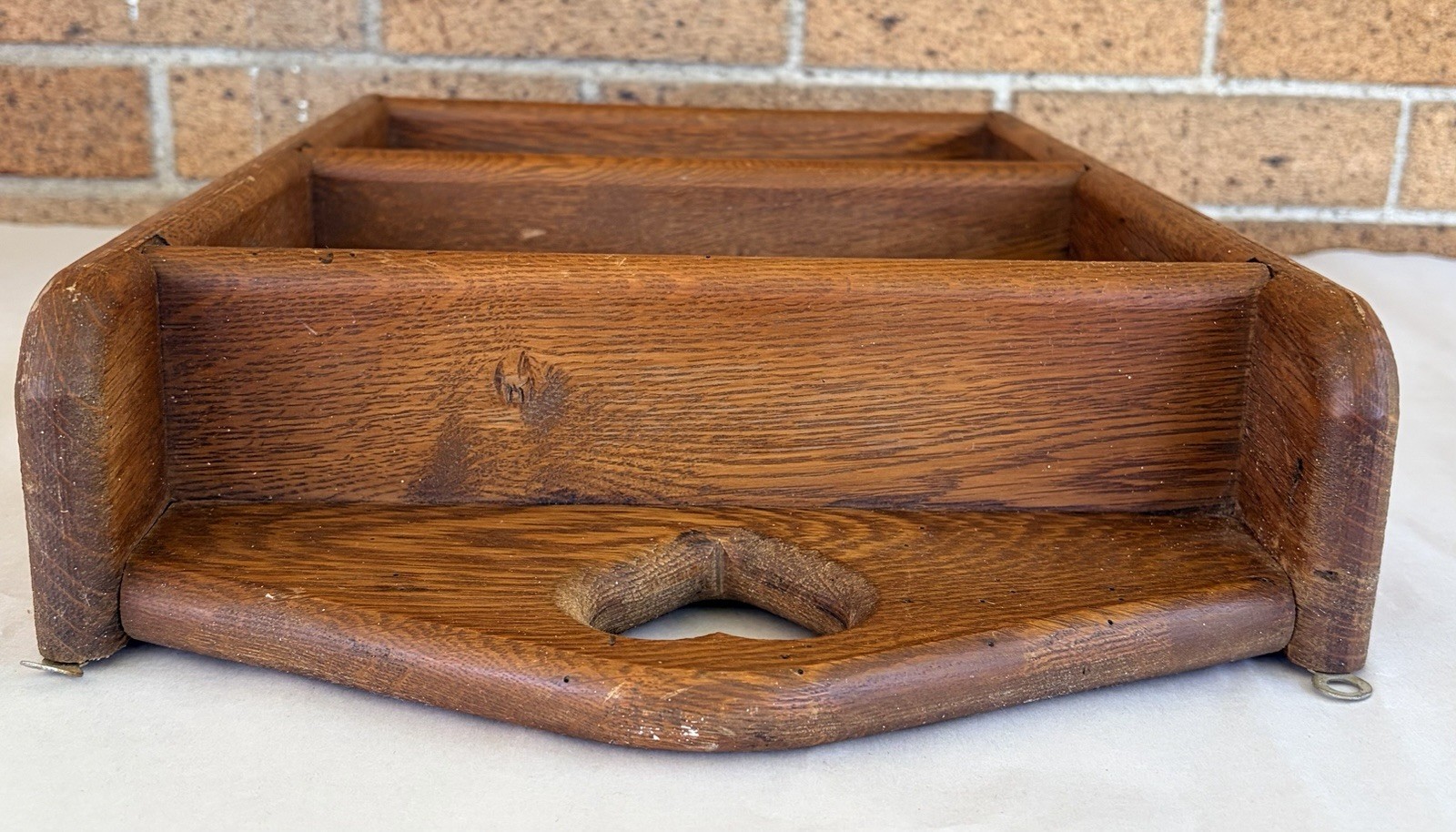 Vtg Wood Heart Cutout Trinket Shelf 3 Tiered With Pegs 80s 90s Country Decor