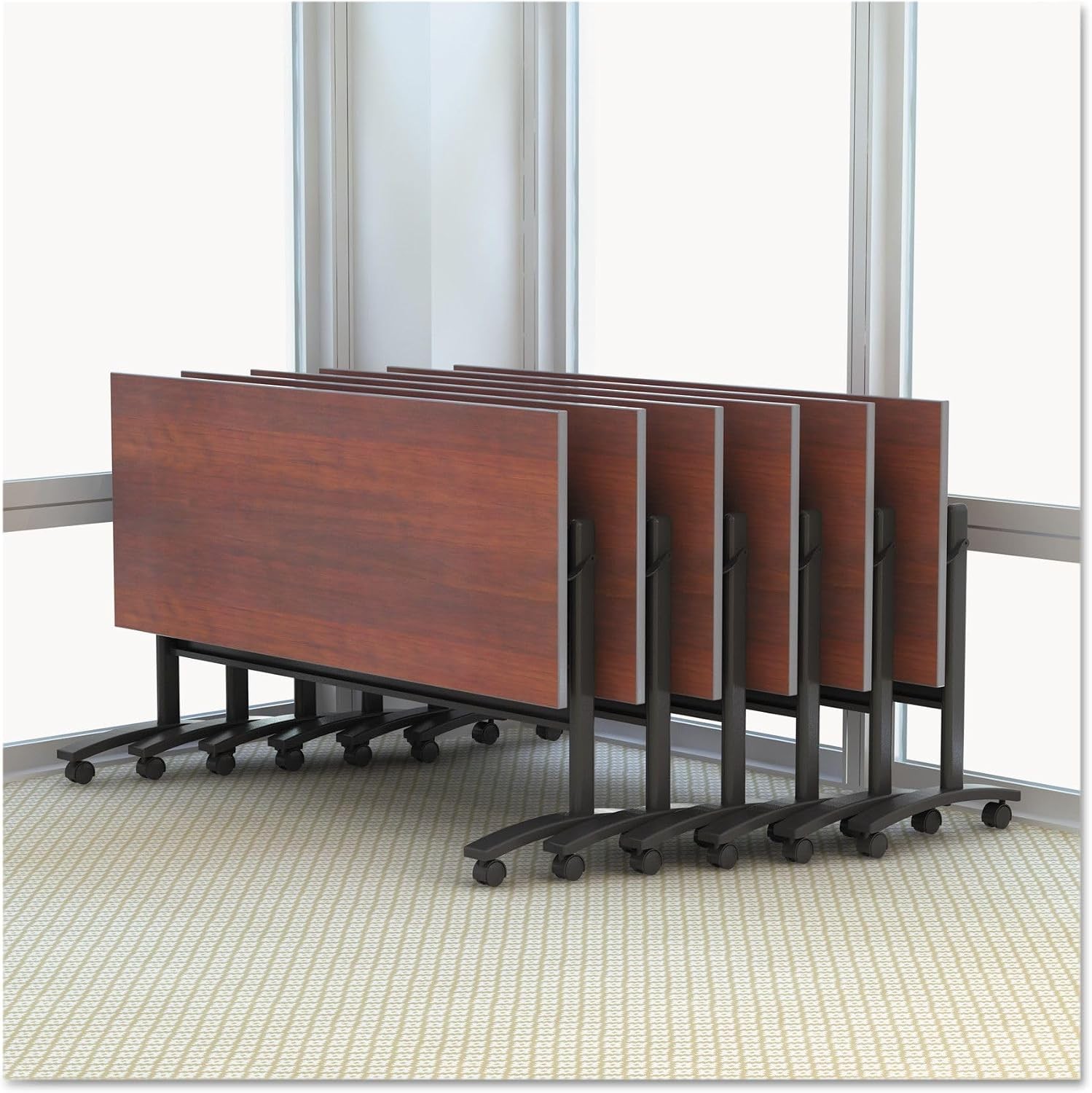Reversible Laminate Table Top Rectangular 59.5w X 23.63,Medium Cherry/Mahogany