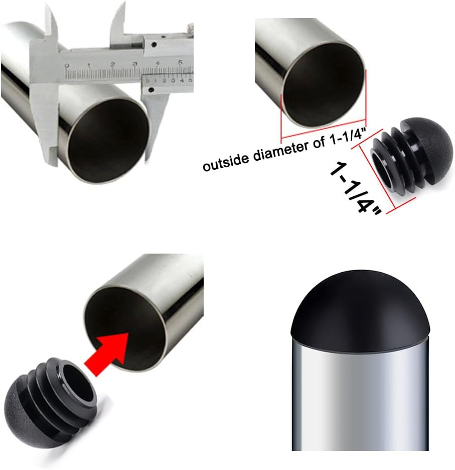 (1-1/4 Inch (32Mm) Plastic End Caps Plugs, 20Pcs Chair Leg Inserts for Metal Leg