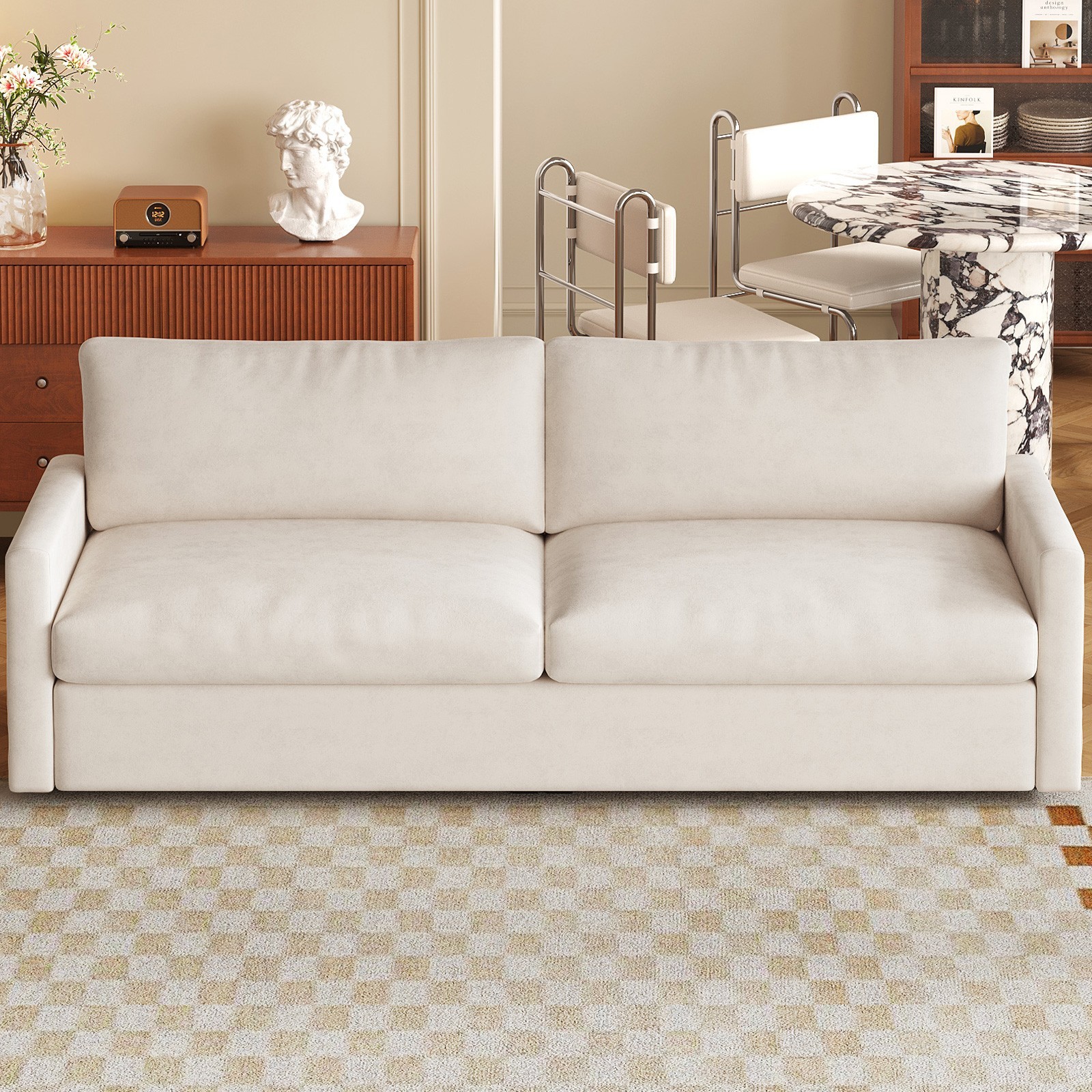 75″ Loveseat Comfy 2 Seater Sofa w Thickened Cushion & Armsrest Home Sofa Couch