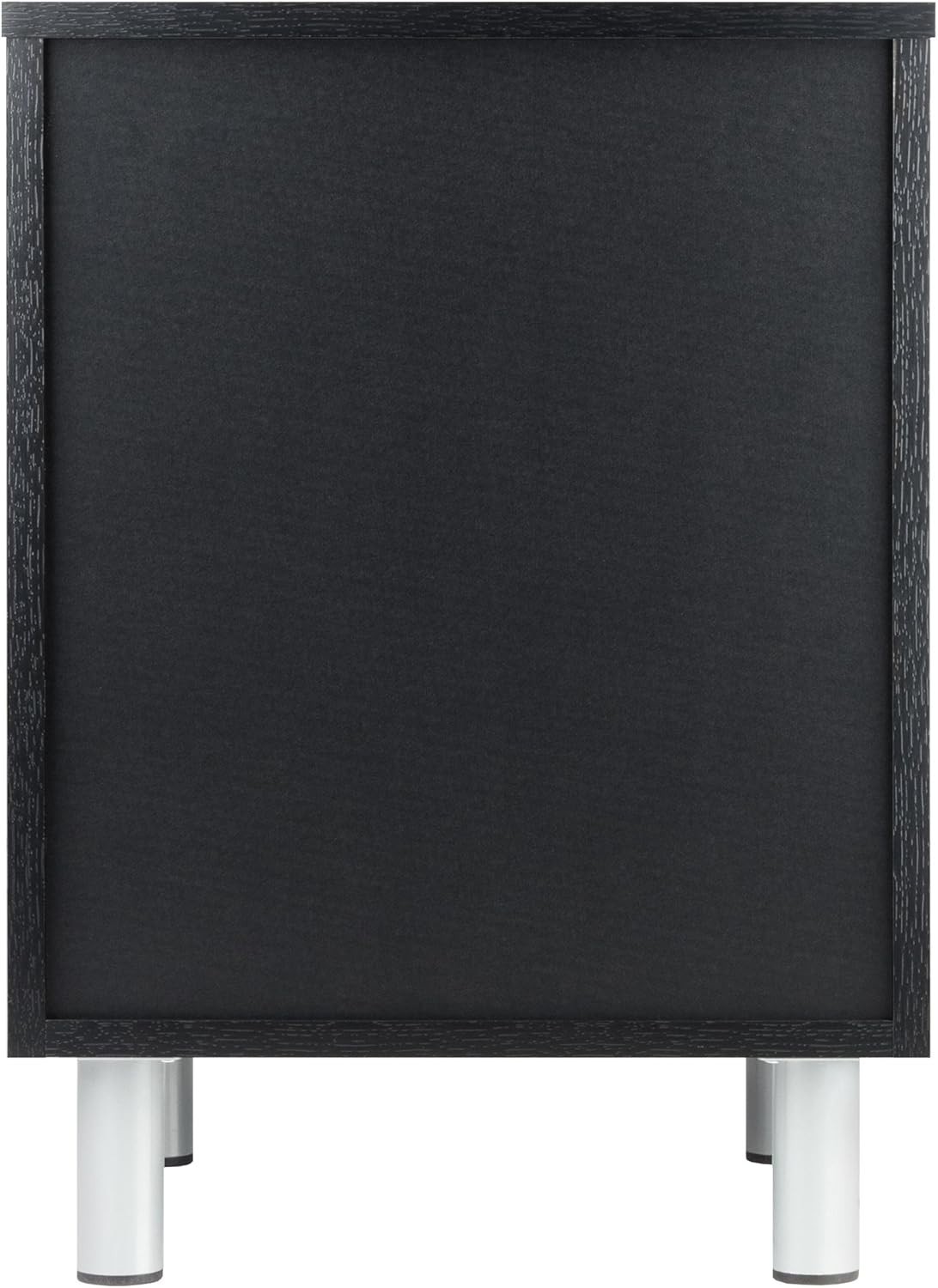New Accent Table Black Veneer Finish 3-Drawers Composite Wood Square Shape