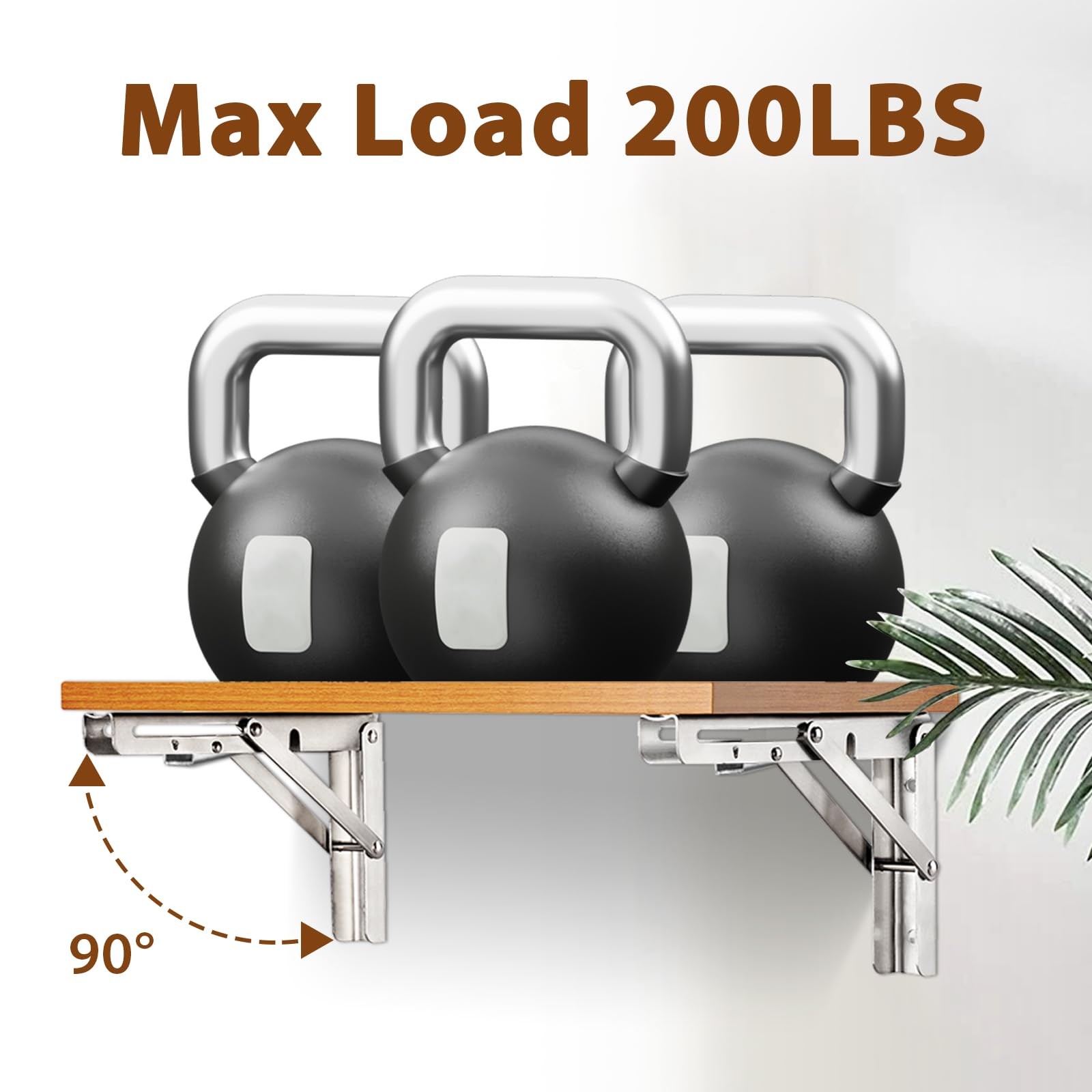 16 Inch Folding Brackets Stainless Steel Heavy Duty Mount 250 Lb Load 2 PCS