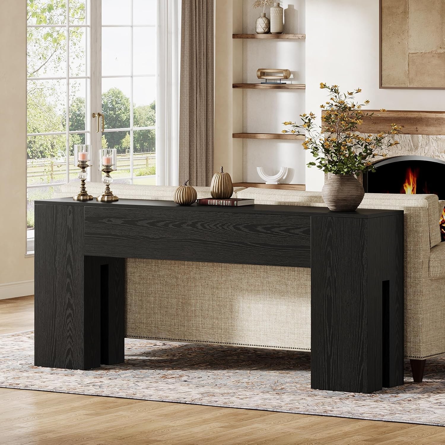 70.87-Inch Modern Console Table Long Narrow Wooden Entryway Table for Hallway