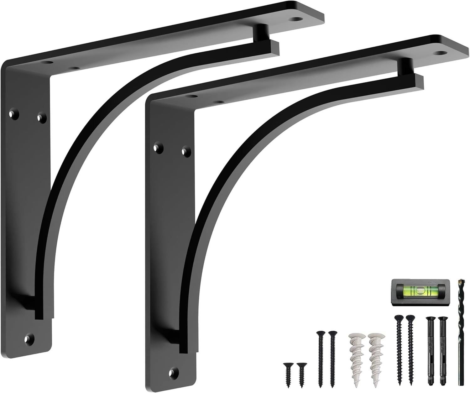 Classic Black Heavy Duty Shelf Brackets 12 inch by Balin Designs L Bracket NEW