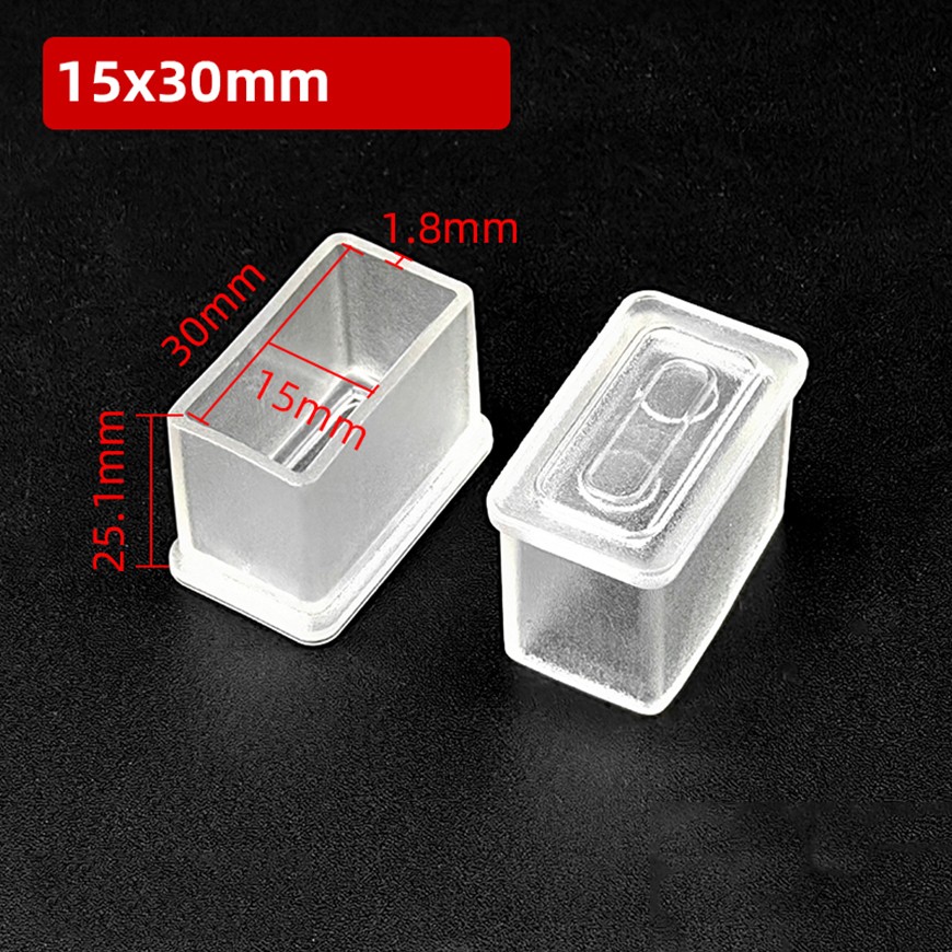 Oblong PVC Chair Table Feet Furniture End Cover Caps Floor Protector Clear