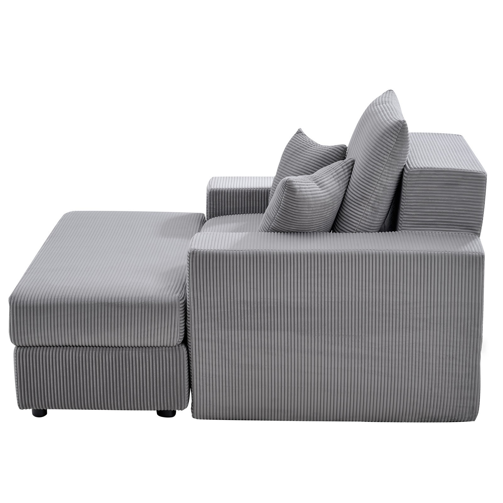 Uimoso Modular Indoor Chaise Lounge Chair, 44 in, Grey
