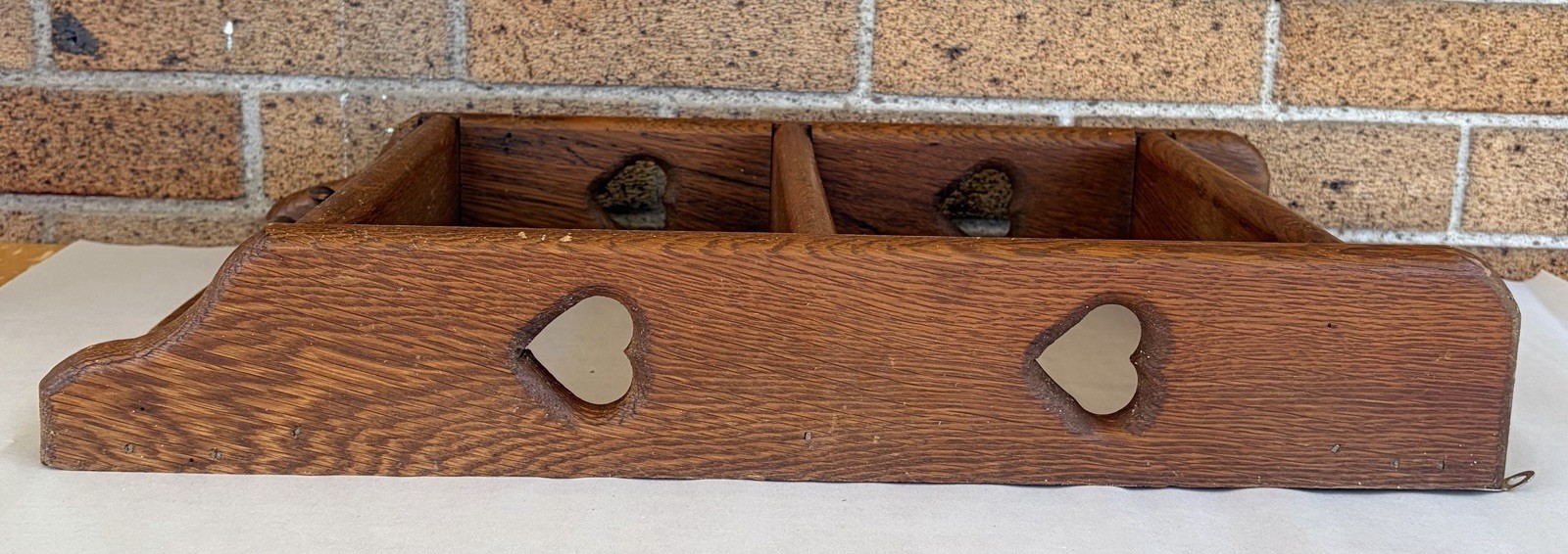 Vtg Wood Heart Cutout Trinket Shelf 3 Tiered With Pegs 80s 90s Country Decor