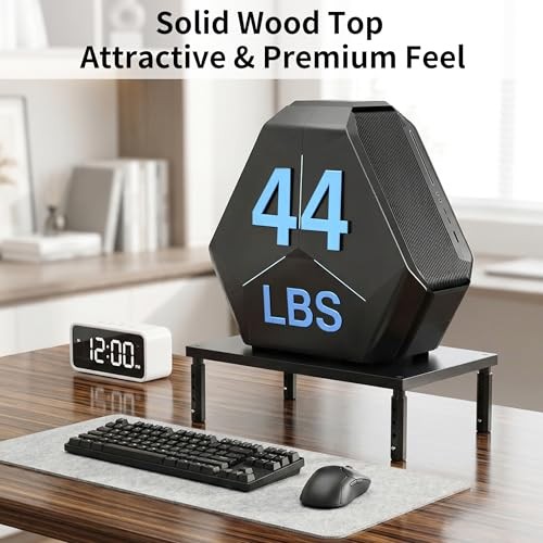 Desk Organizers and Accessories, Adjustable Computer Monitor Stand Black Wood
