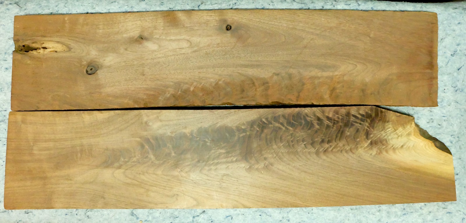 AGED EASTERN BLACK WALNUT CROTCH 2 BOARDS 28X6X.875 inches