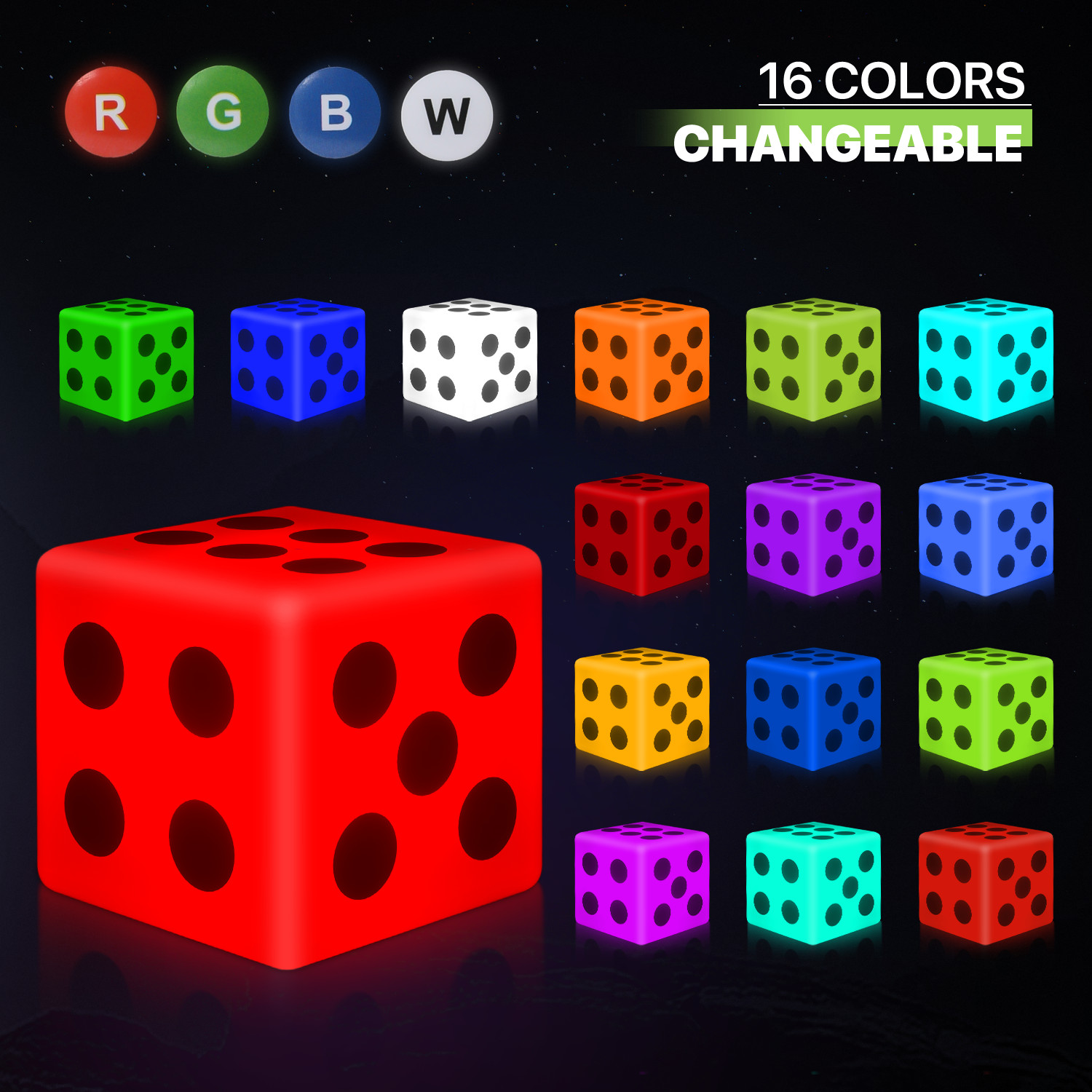 16″ Cube LED Bar Stool 16 Color Change Chair Light Up Furniture Paito Home Décor