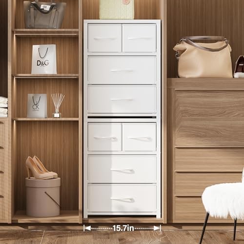 Stackable 3-Drawer Fabric Dresser with 11.4″D x 15.8″W x 22.7″H (4 Drawers)