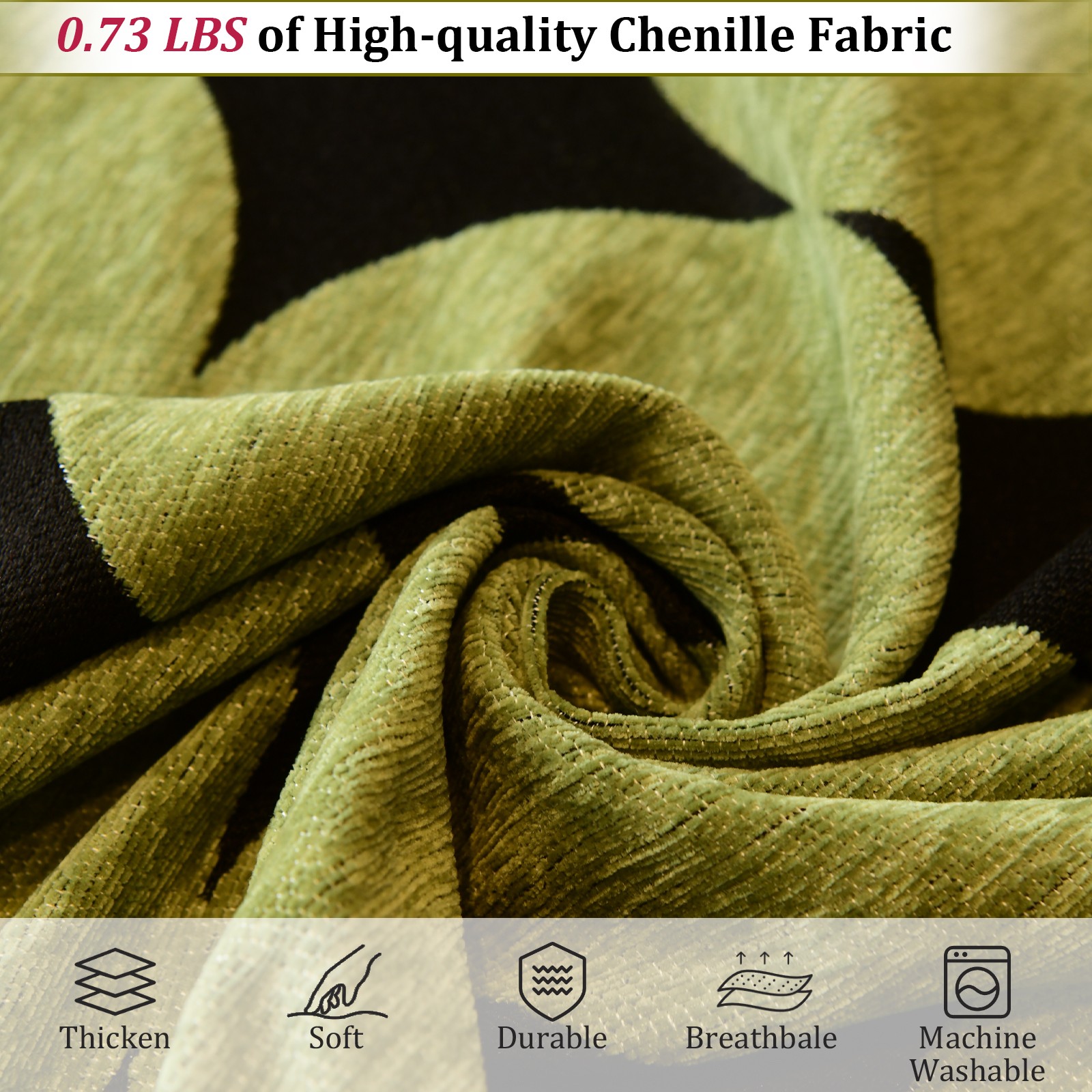 Chenille Sofa Cover Reversible Couch Cover Throw Blanket with Tassel Non-Slip