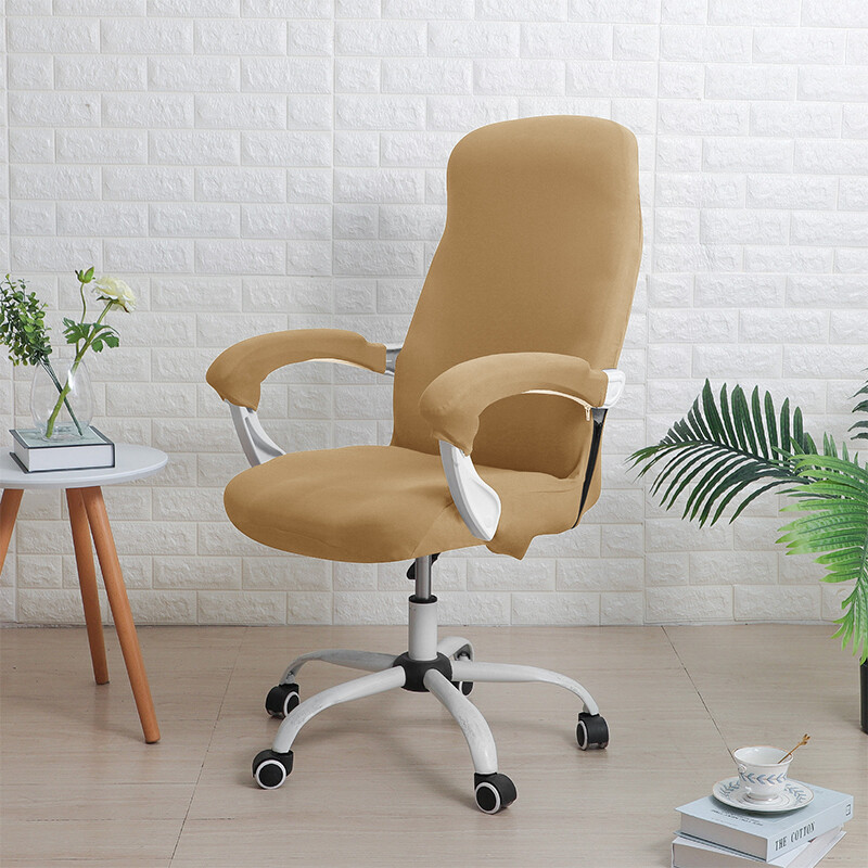 Office Chair Cover High Stretch Computer Rotating Chair Slipcover with Zipper