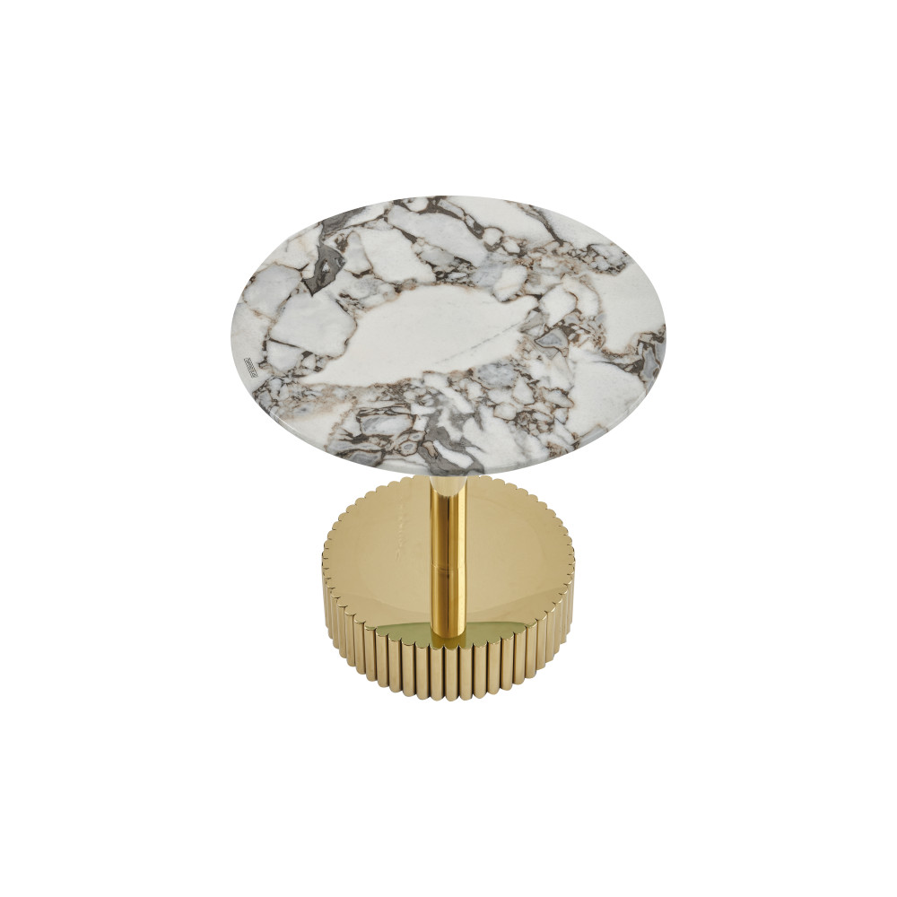 21.65″ Marble Glass End Table Nightstand Gold Stainless Steel Frame Bedroom Room