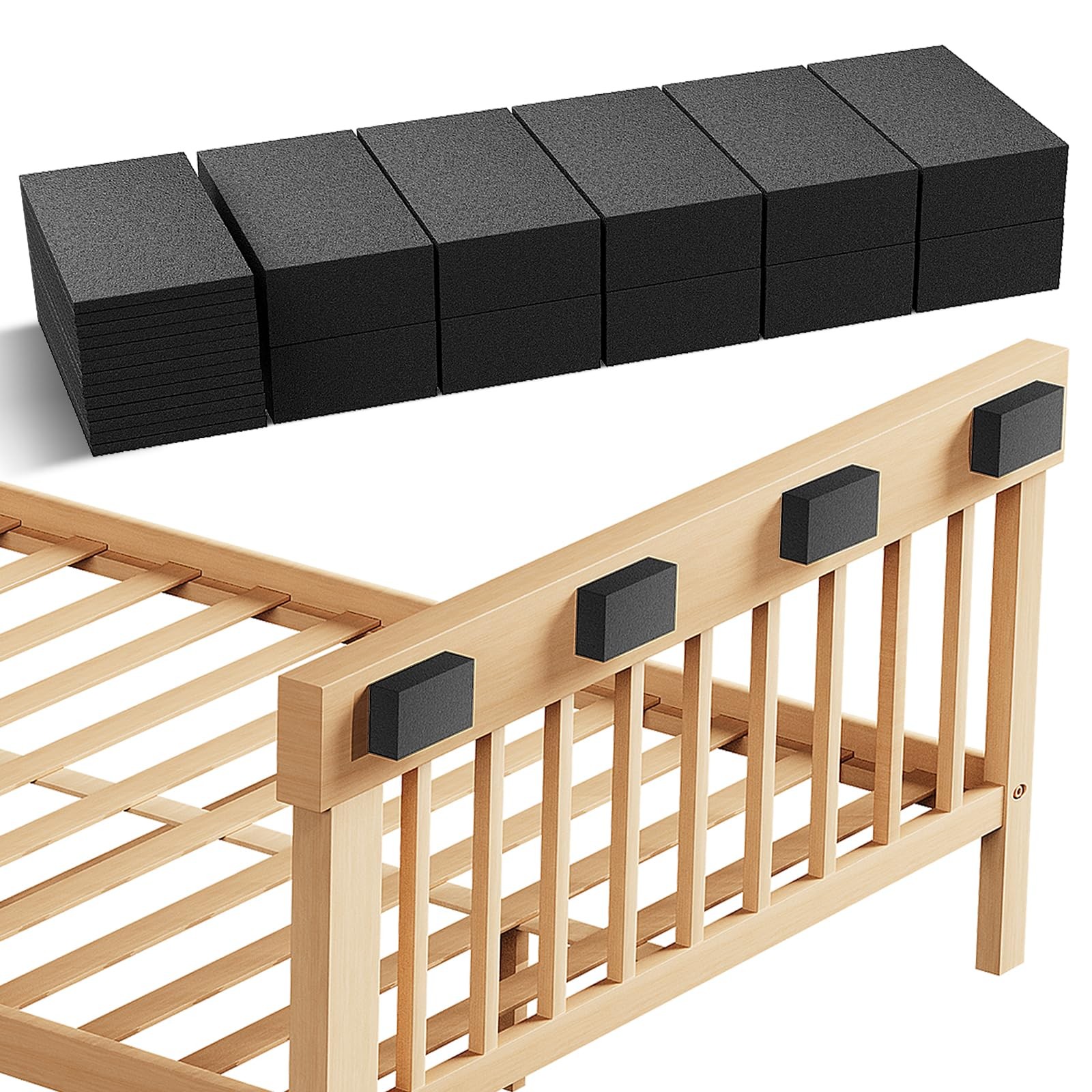 23 PCS EVA Furniture Wall Protectors Black Headboard Stoppers Bed Bumper