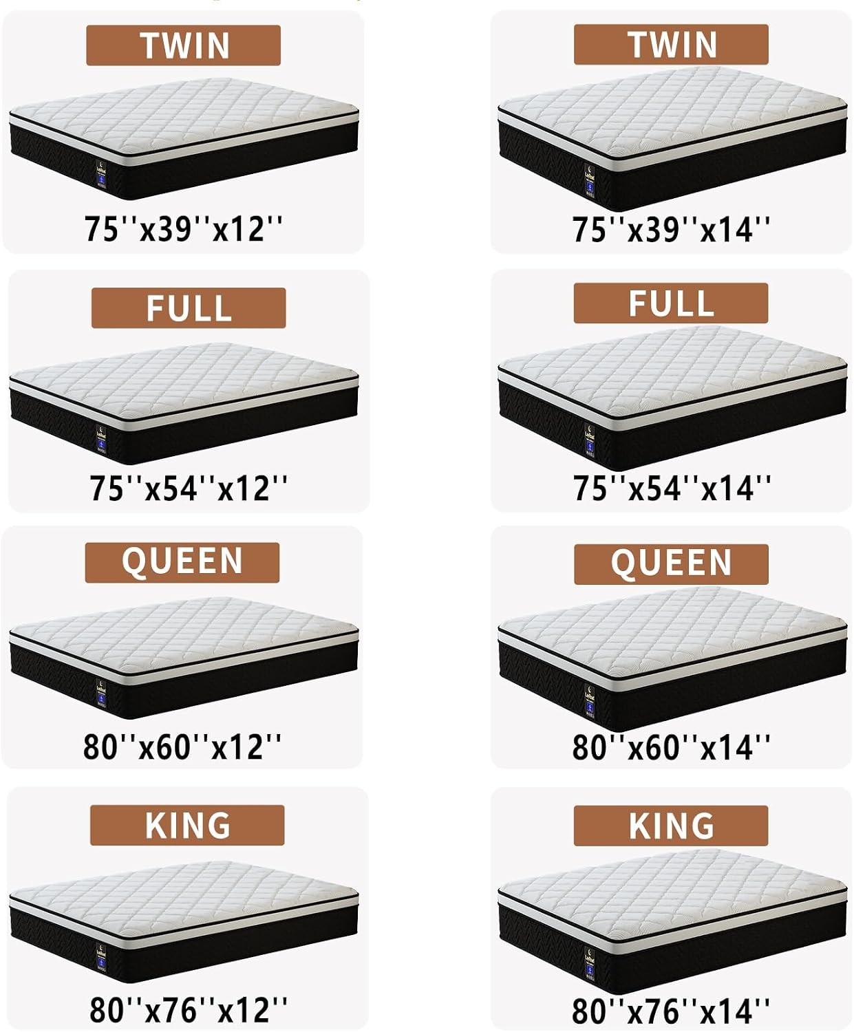 Full 14-Inch Hybrid Mattress with Gel Memory Foam & Pocket Springs, Medium Firm,