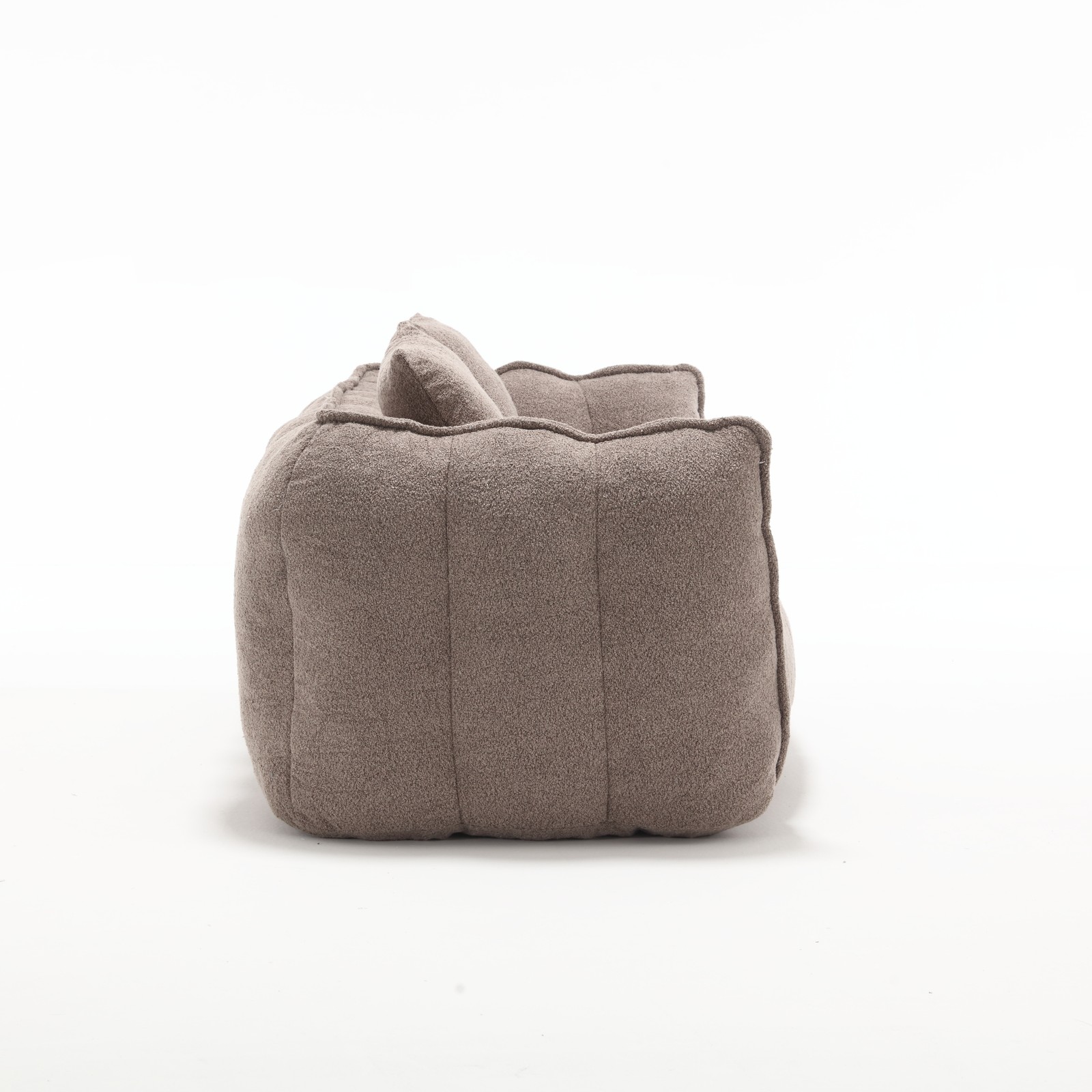 Large Brown Chenille Bean Bag Chair Sofa for Two, 66″L x 35″W